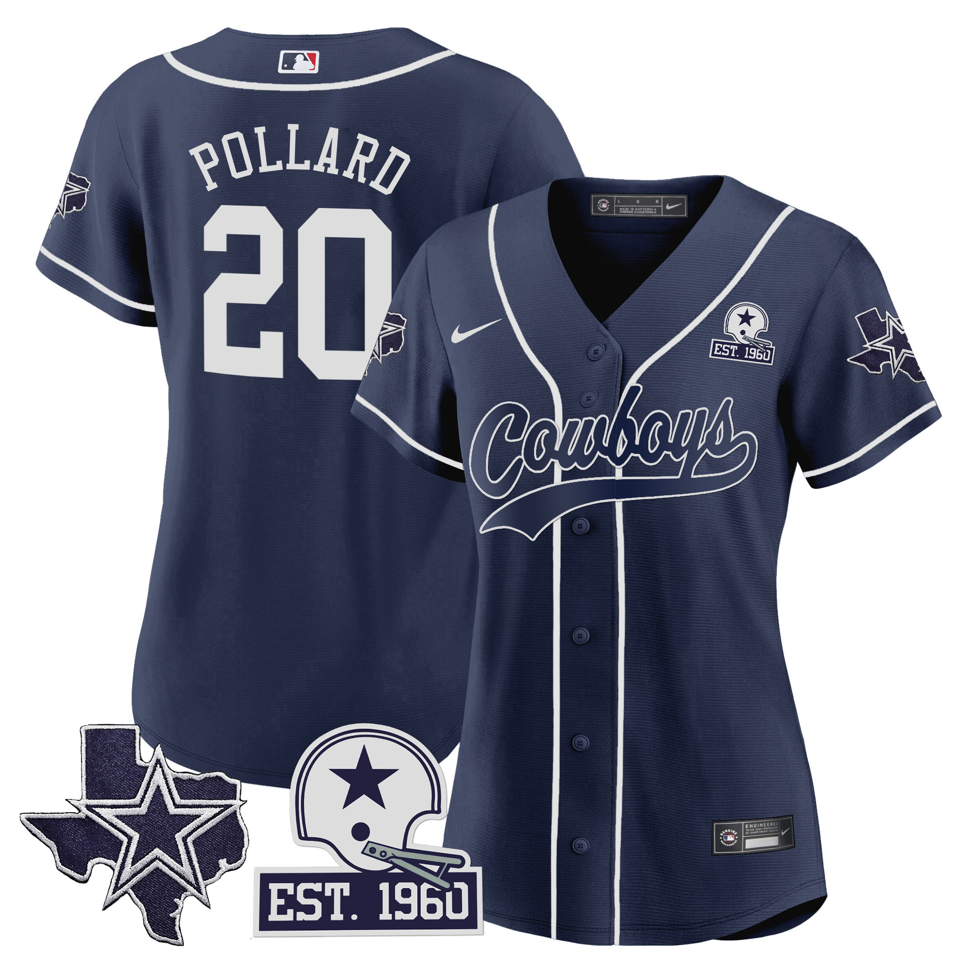 Women's Cowboys Texas Patch Baseball Jersey - All Stitched - Image 15