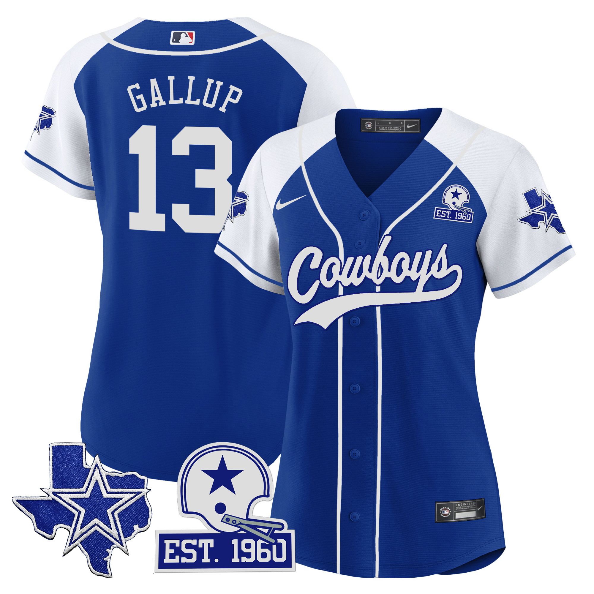 Women's Cowboys Texas Patch Baseball Jersey - All Stitched - Image 37