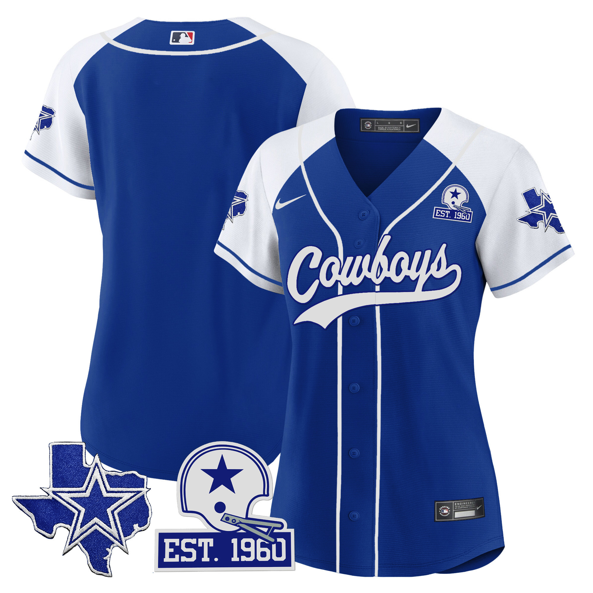 Women's Cowboys Texas Patch Baseball Jersey - All Stitched - Image 40