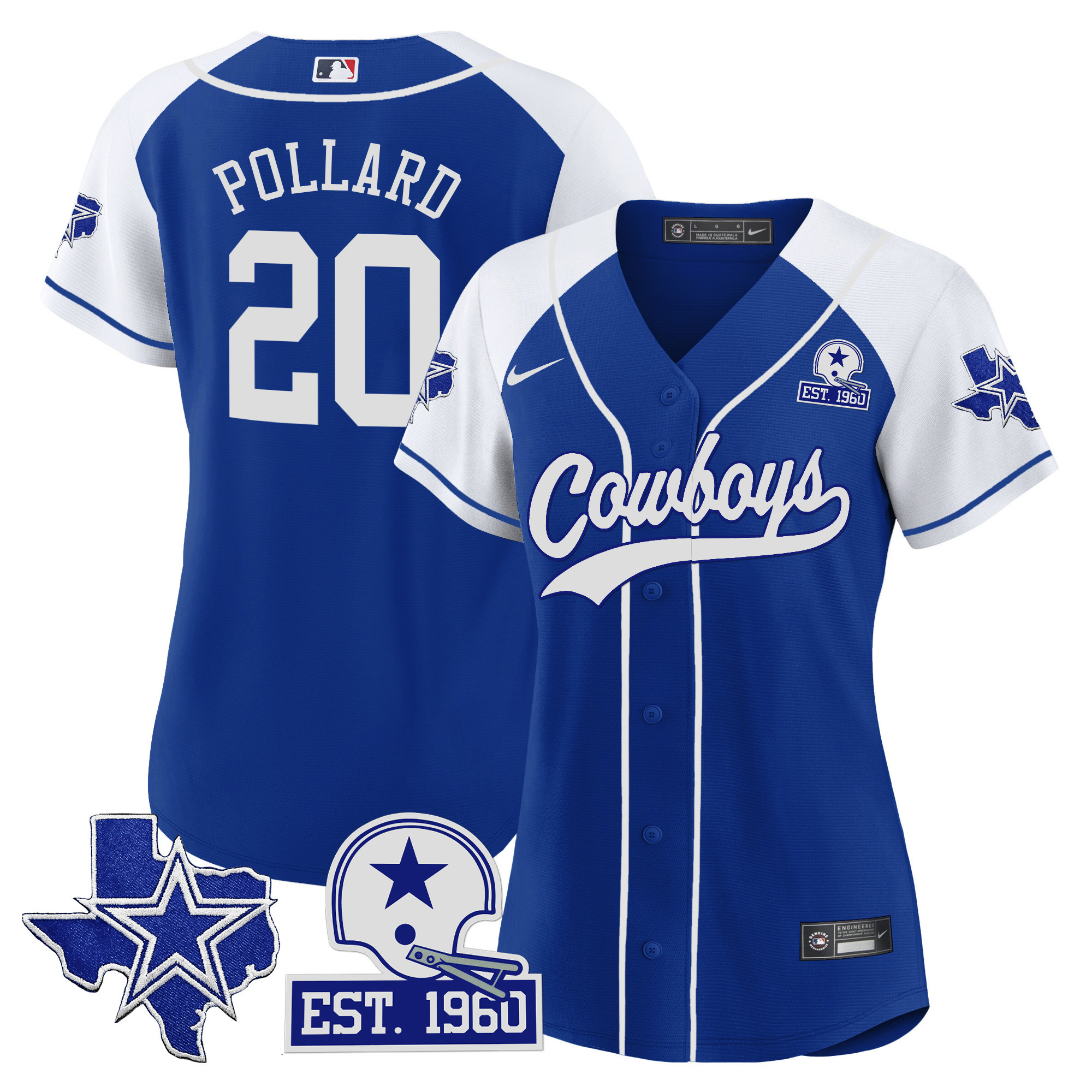 Women's Cowboys Texas Patch Baseball Jersey - All Stitched - Image 39