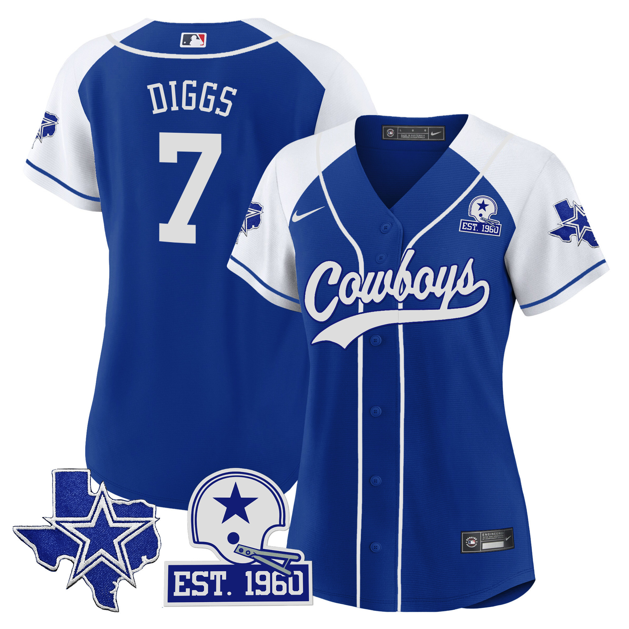 Women's Cowboys Texas Patch Baseball Jersey - All Stitched - Image 36