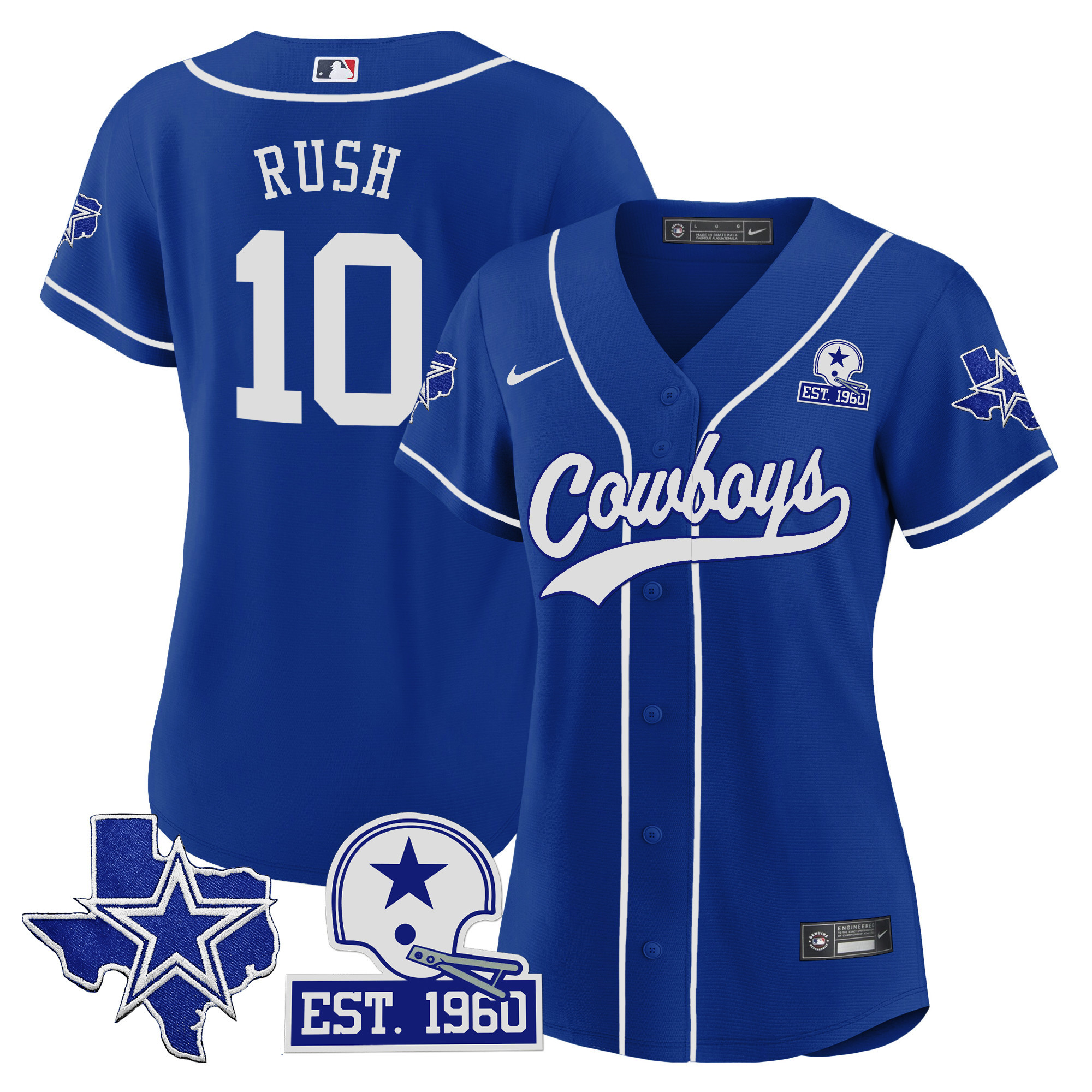Women's Cowboys Texas Patch Baseball Jersey - All Stitched - Image 30