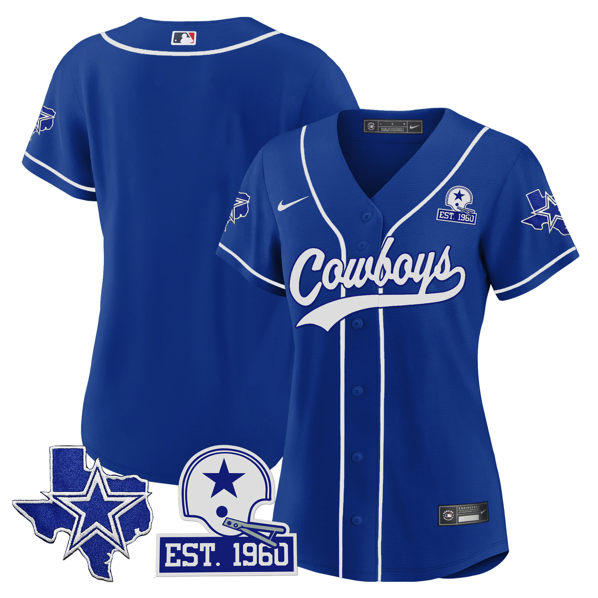 Women's Cowboys Texas Patch Baseball Jersey - All Stitched - Image 32