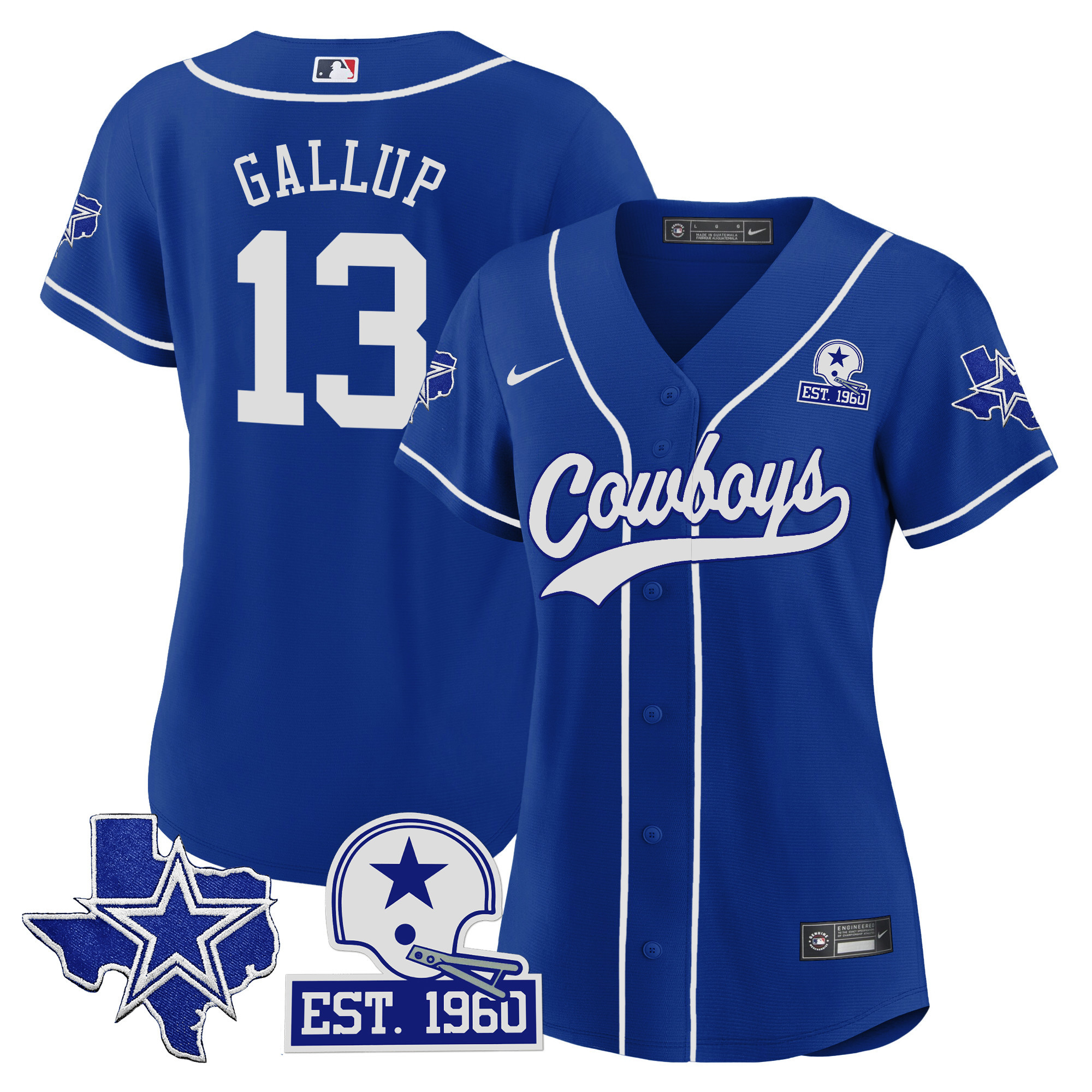 Women's Cowboys Texas Patch Baseball Jersey - All Stitched - Image 29