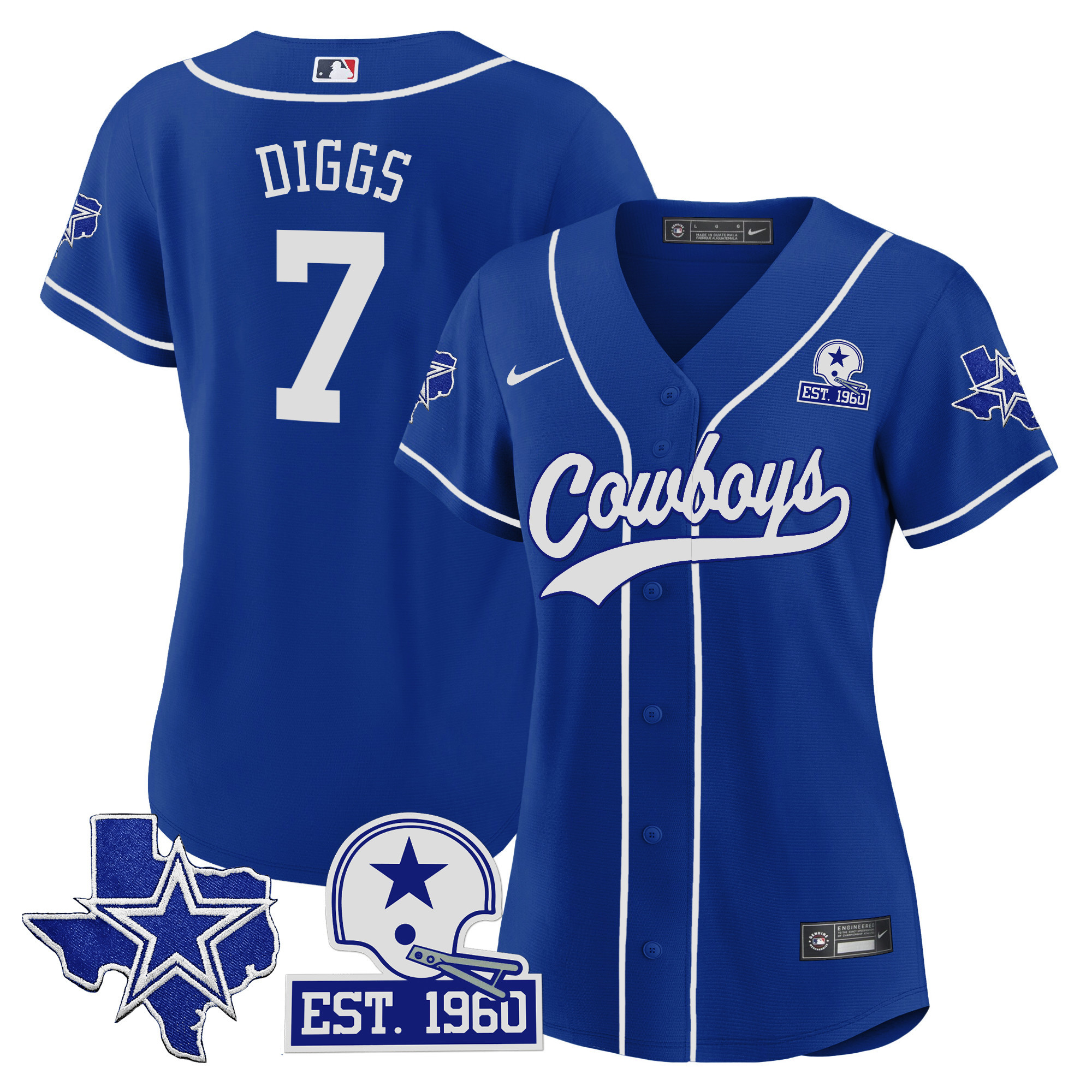 Women's Cowboys Texas Patch Baseball Jersey - All Stitched - Image 28