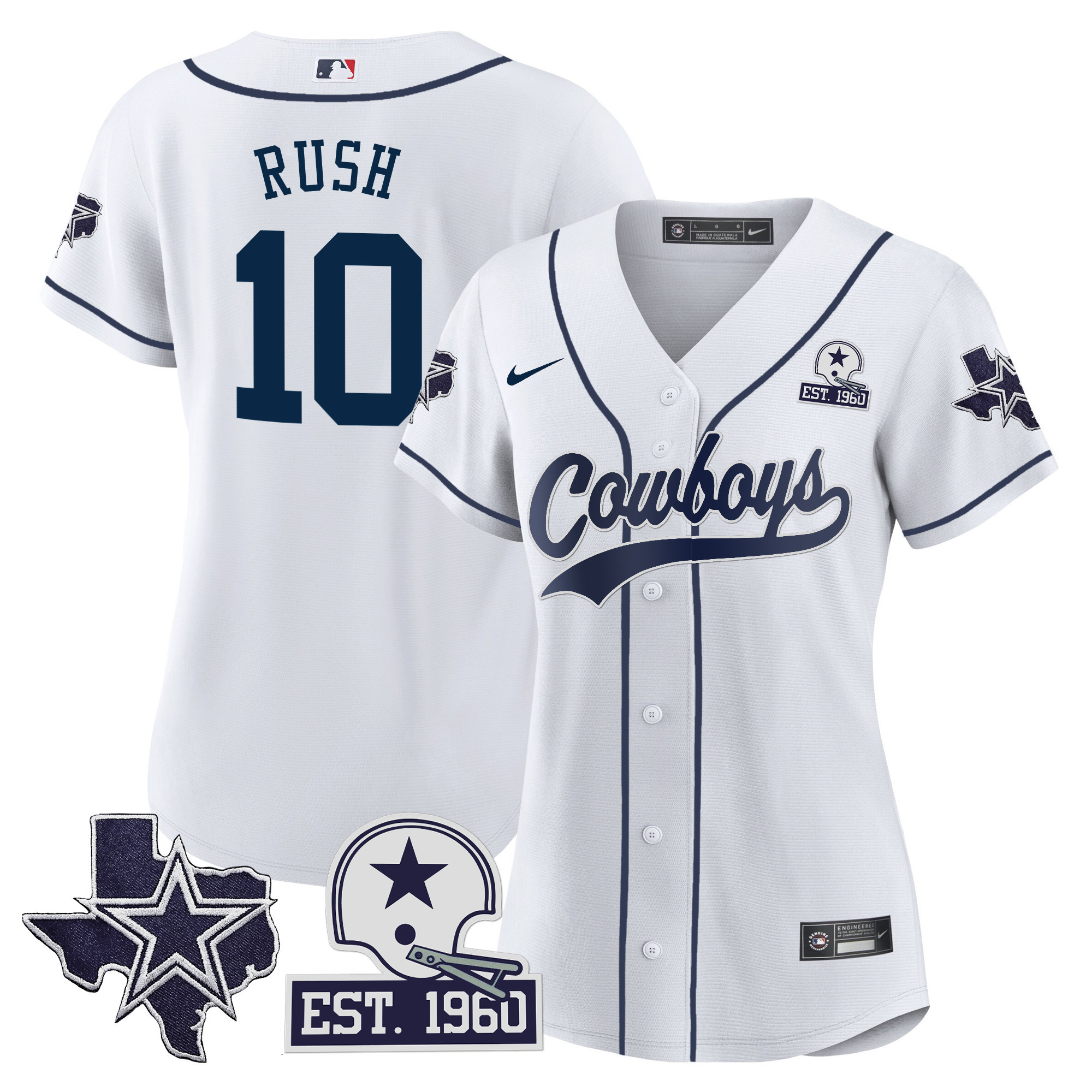 Women's Cowboys Texas Patch Baseball Jersey - All Stitched - Image 6