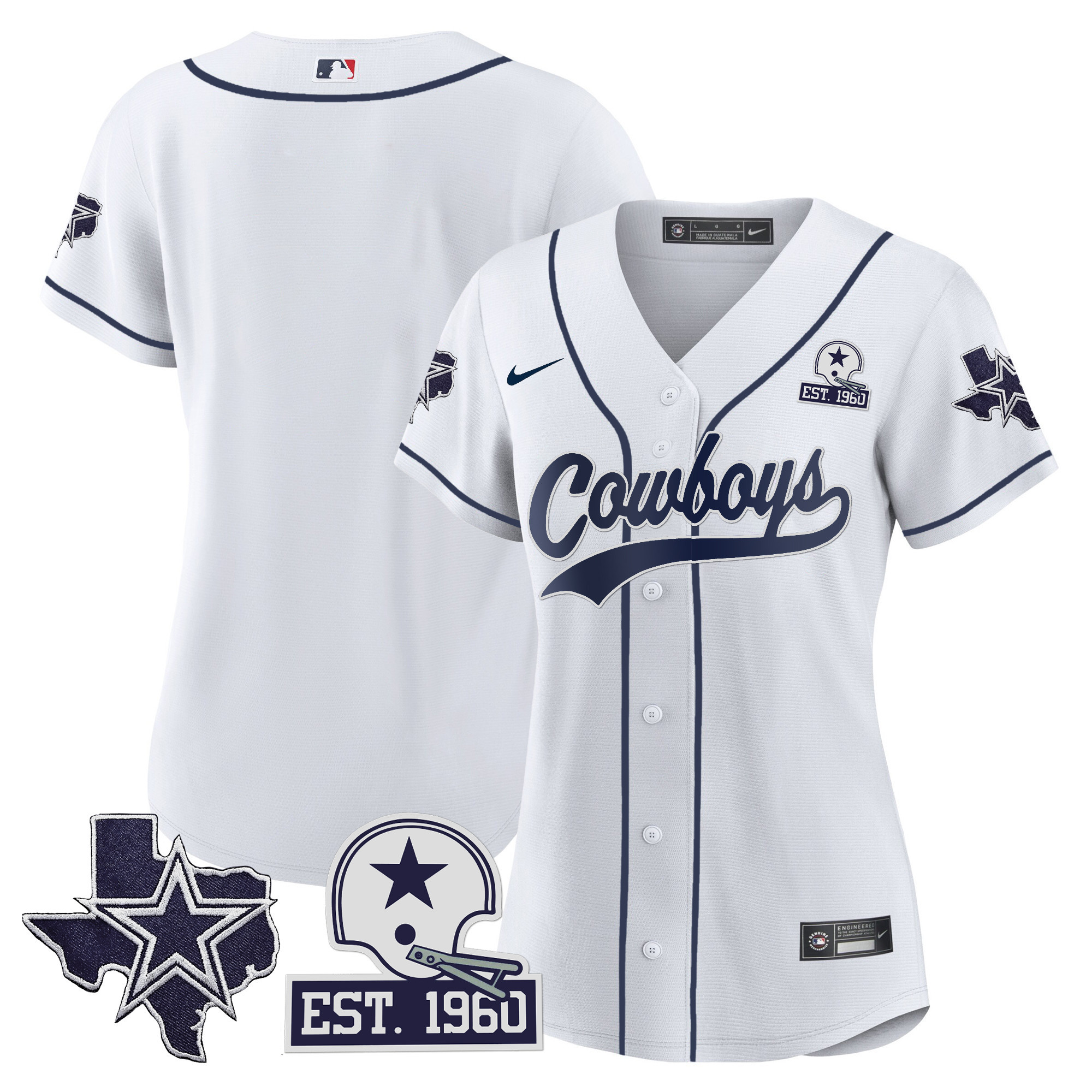 Women's Cowboys Texas Patch Baseball Jersey - All Stitched - Image 8