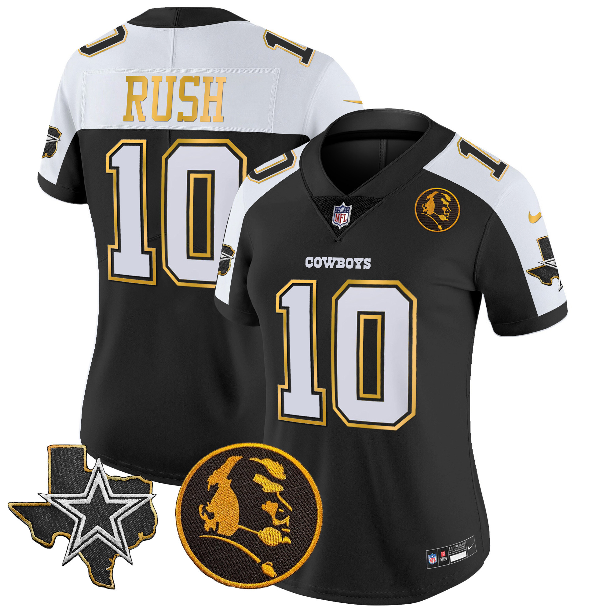 Women's Cowboys Texas & John Madden Patch Gold Trim Vapor Jersey - All Stitched - Image 13