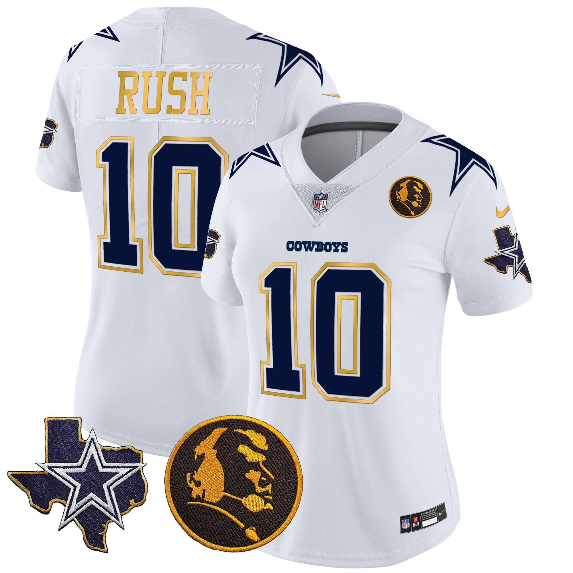 Women's Cowboys Texas & John Madden Patch Gold Trim Vapor Jersey - All Stitched - Image 34