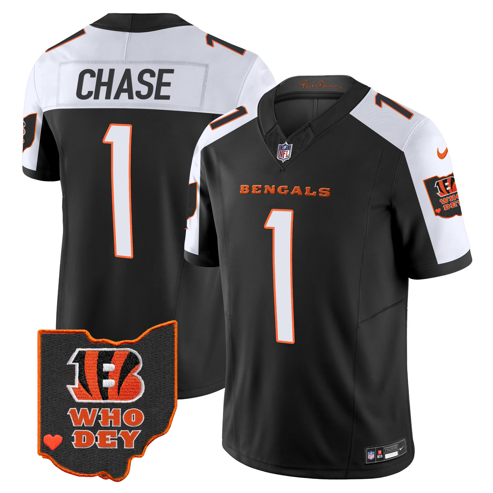 Men's Bengals Ohio Patch Vapor Limited Jersey V2 - All Stitched - Image 2