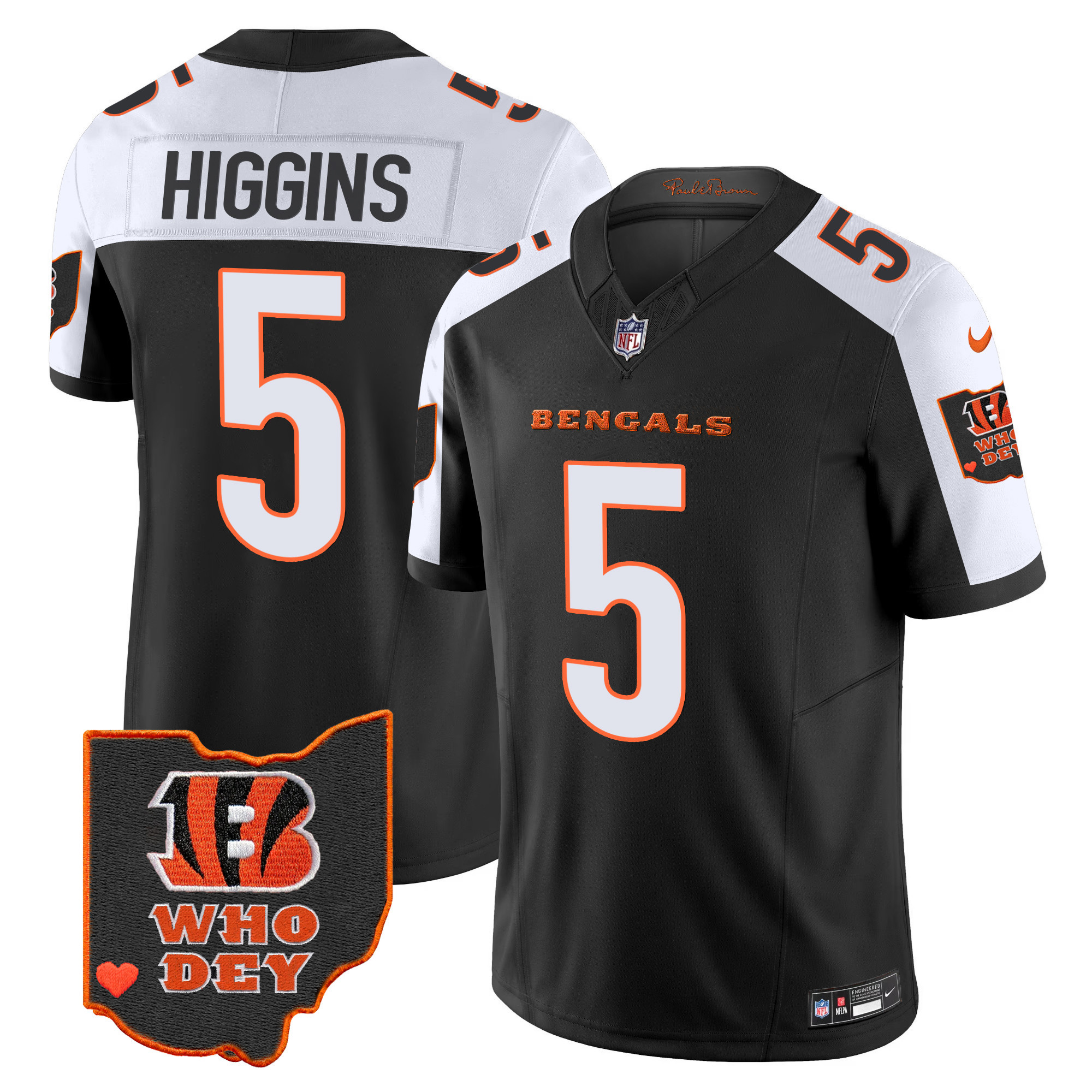 Men's Bengals Ohio Patch Vapor Limited Jersey V2 - All Stitched - Image 5
