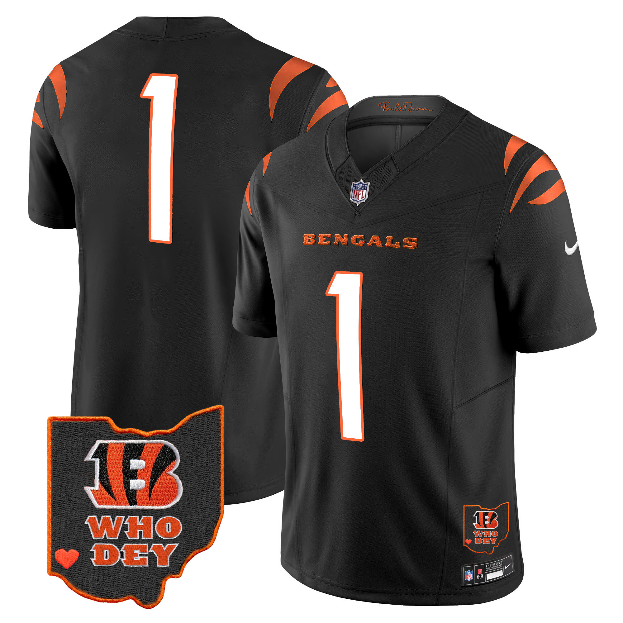 Men's Bengals Ohio Patch Vapor Limited Jersey V2 - All Stitched - Image 21