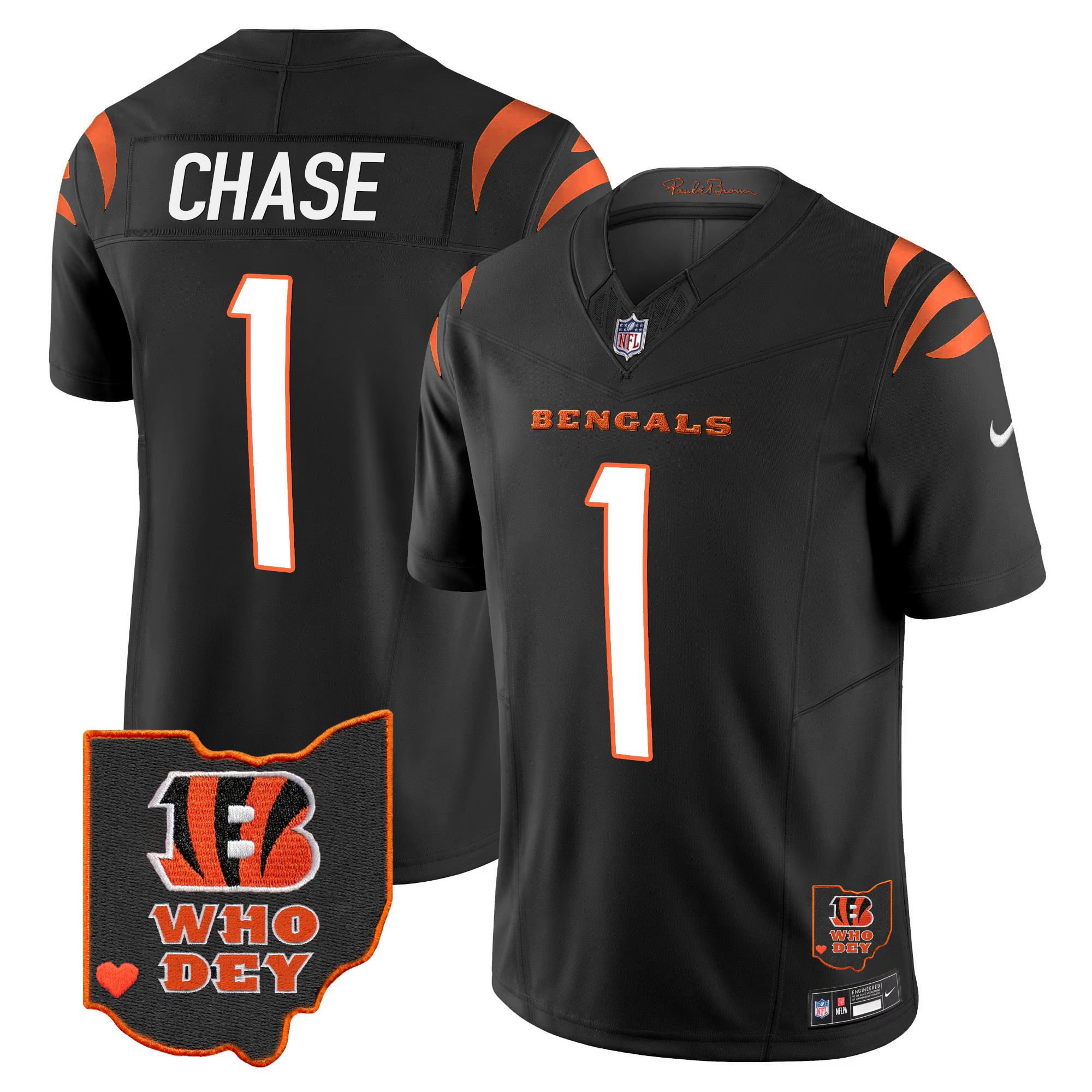 Men's Bengals Ohio Patch Vapor Limited Jersey V2 - All Stitched - Image 16