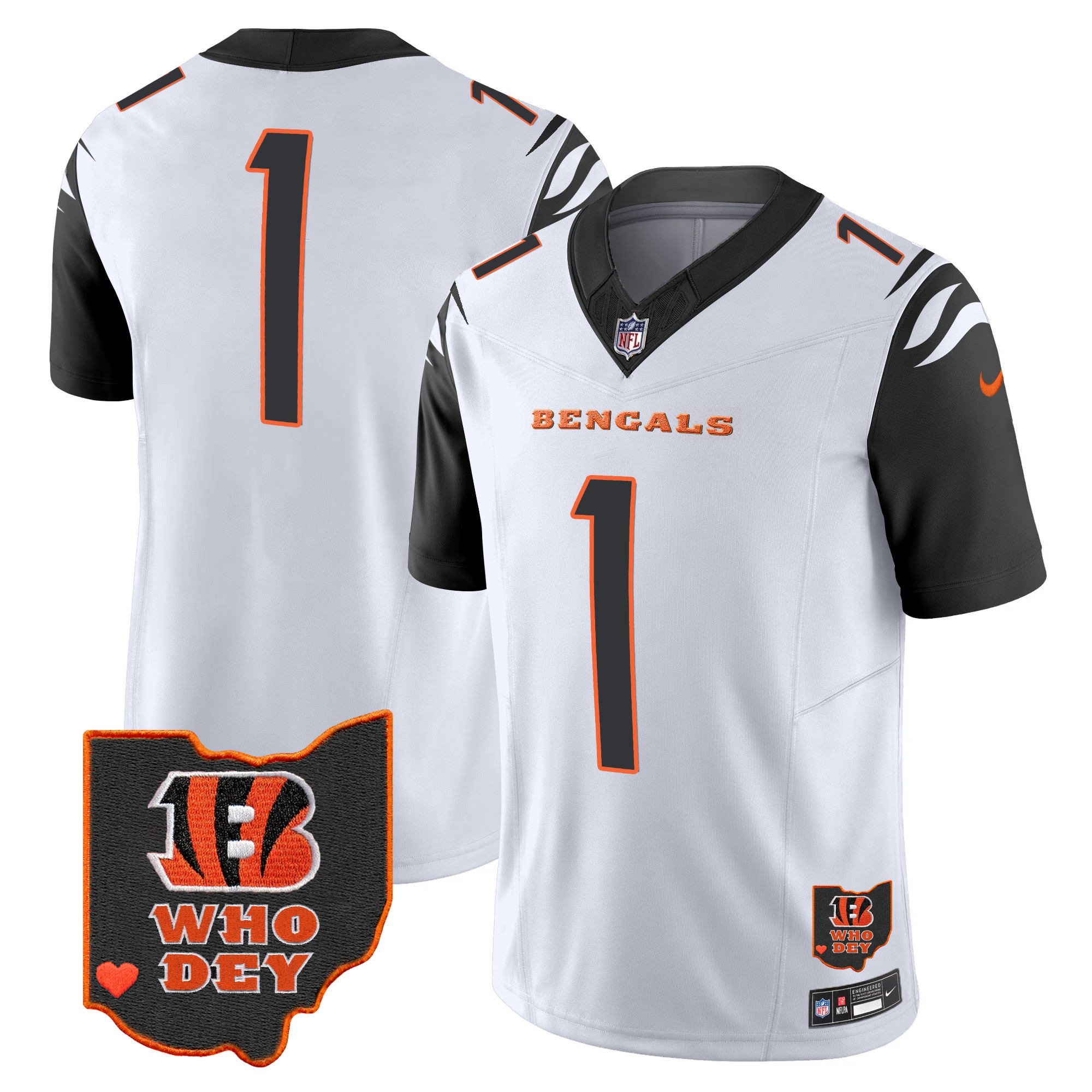 Men's Bengals Ohio Patch Vapor Limited Jersey V2 - All Stitched - Image 35