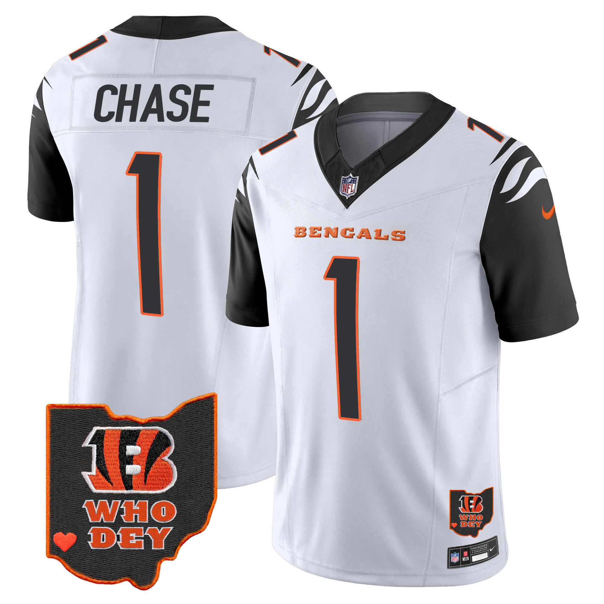 Men's Bengals Ohio Patch Vapor Limited Jersey V2 - All Stitched - Image 30