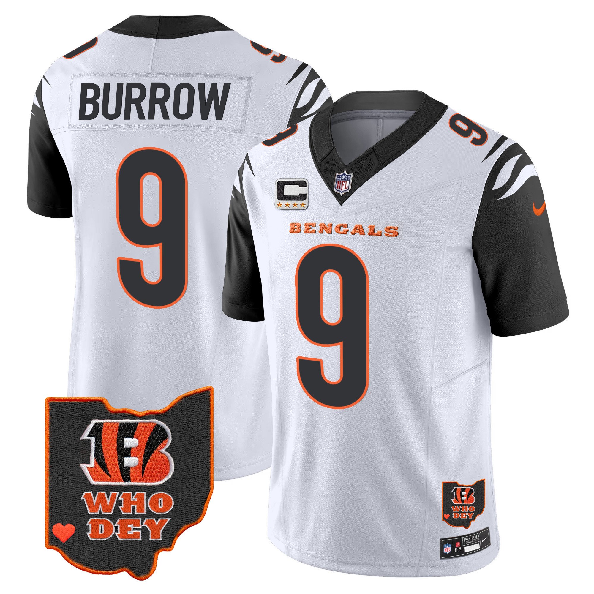 Men's Bengals Ohio Patch Vapor Limited Jersey V2 - All Stitched - Image 29