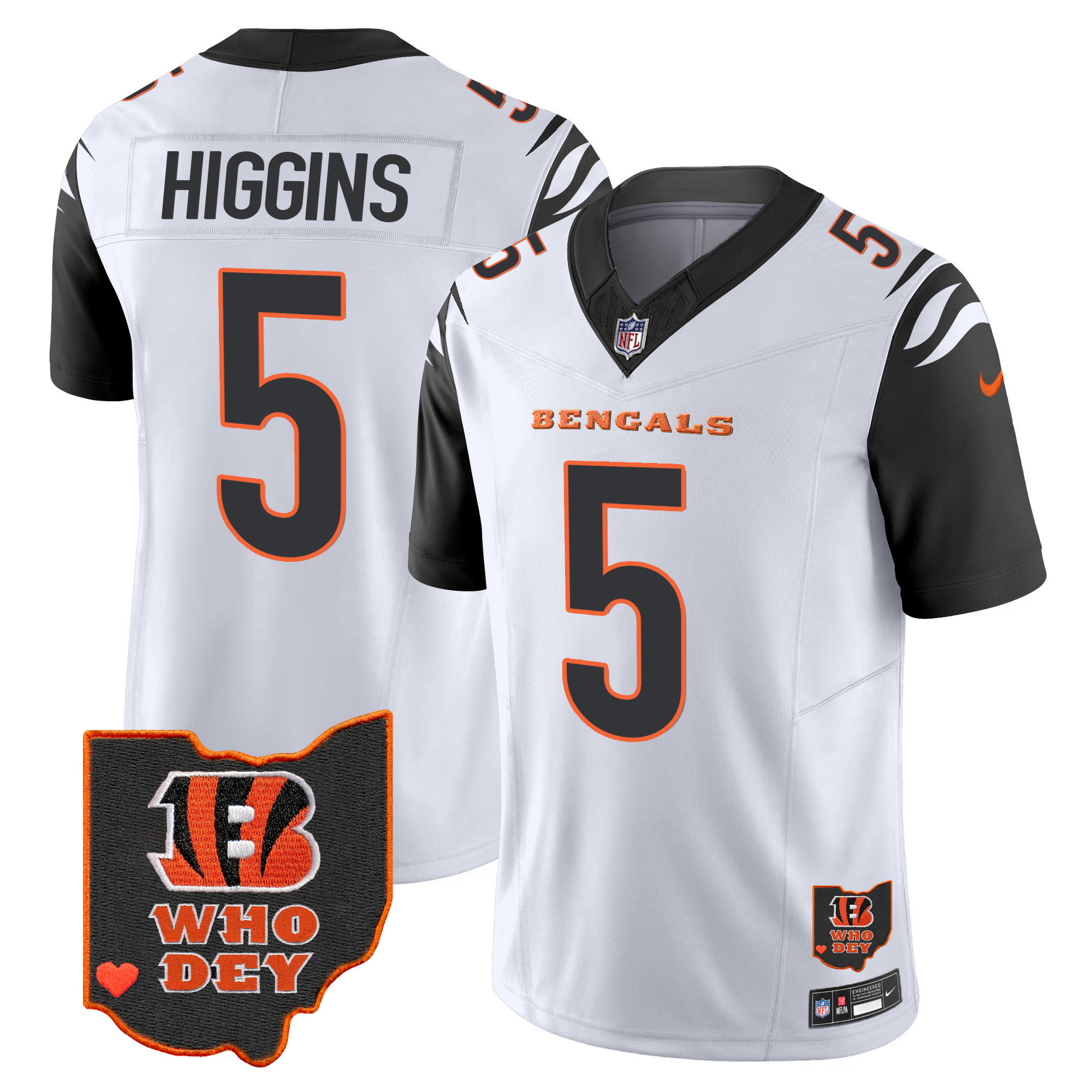 Men's Bengals Ohio Patch Vapor Limited Jersey V2 - All Stitched - Image 33