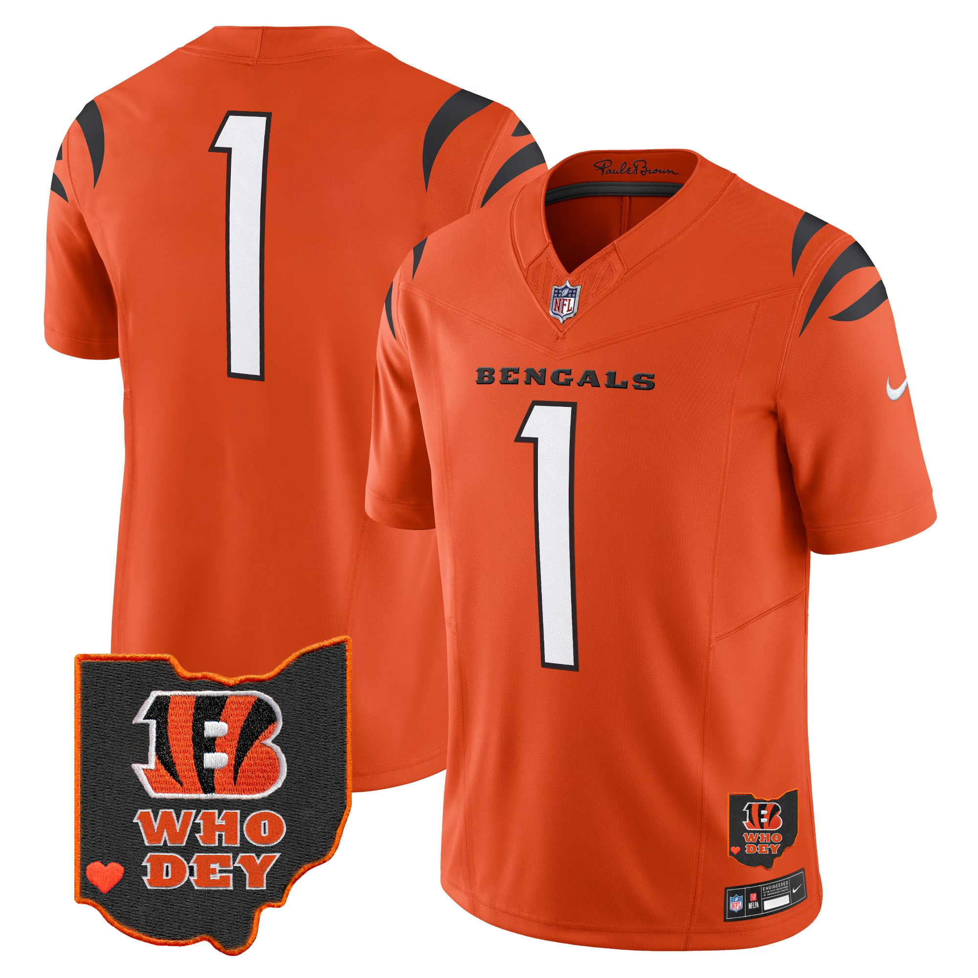 Men's Bengals Ohio Patch Vapor Limited Jersey V2 - All Stitched - Image 28