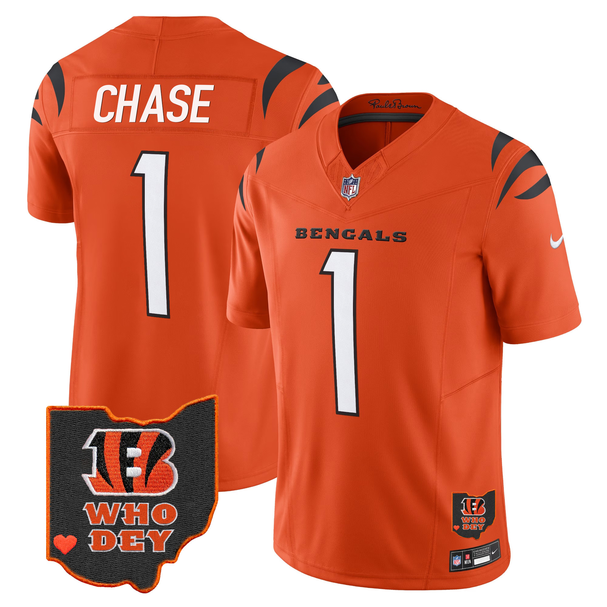 Men's Bengals Ohio Patch Vapor Limited Jersey V2 - All Stitched - Image 23