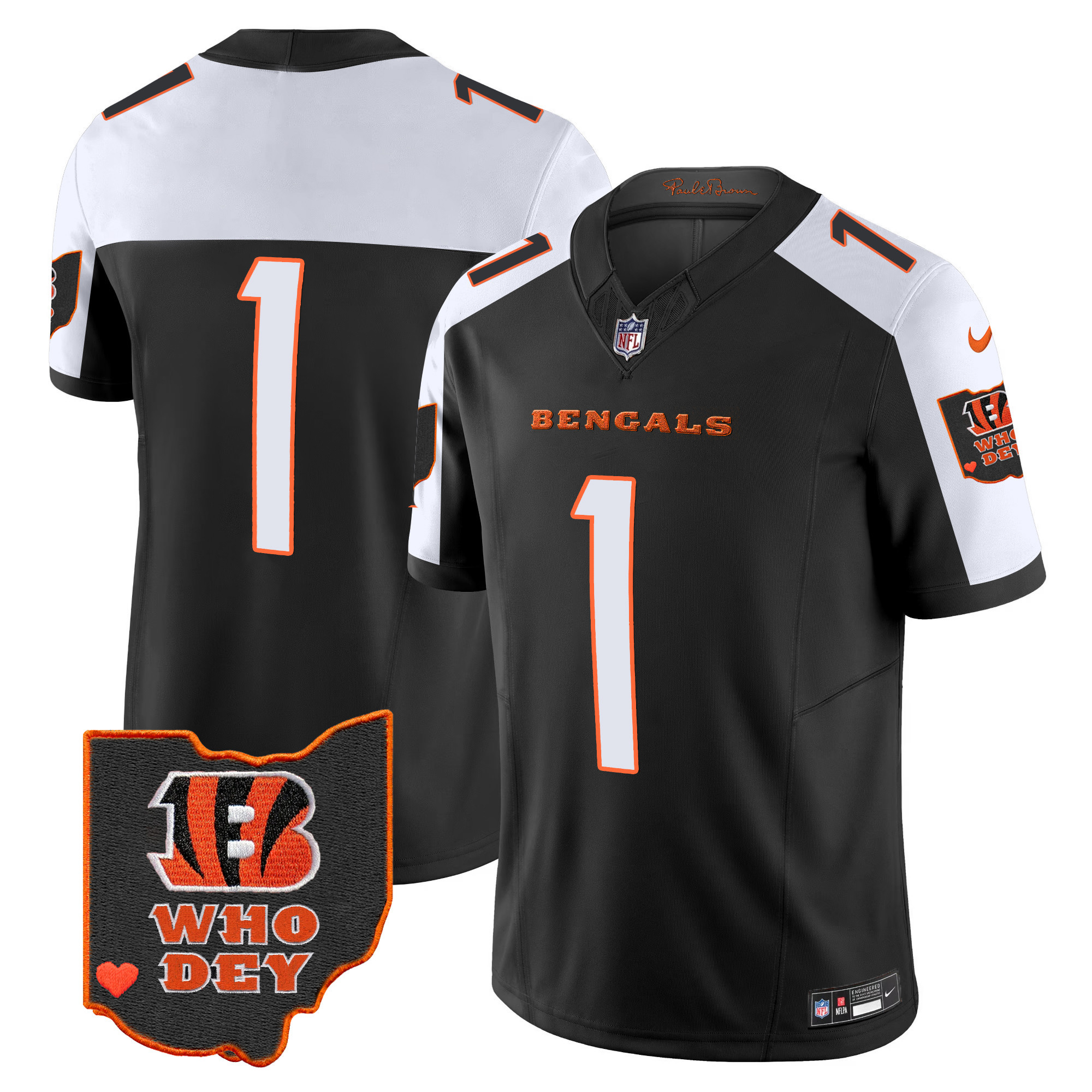 Men's Bengals Ohio Patch Vapor Limited Jersey V2 - All Stitched - Image 7