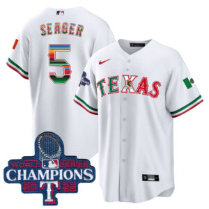 Men's Texas Rangers Mexico 2023 World Series Champions Baseball Jersey V2 - All Stitched