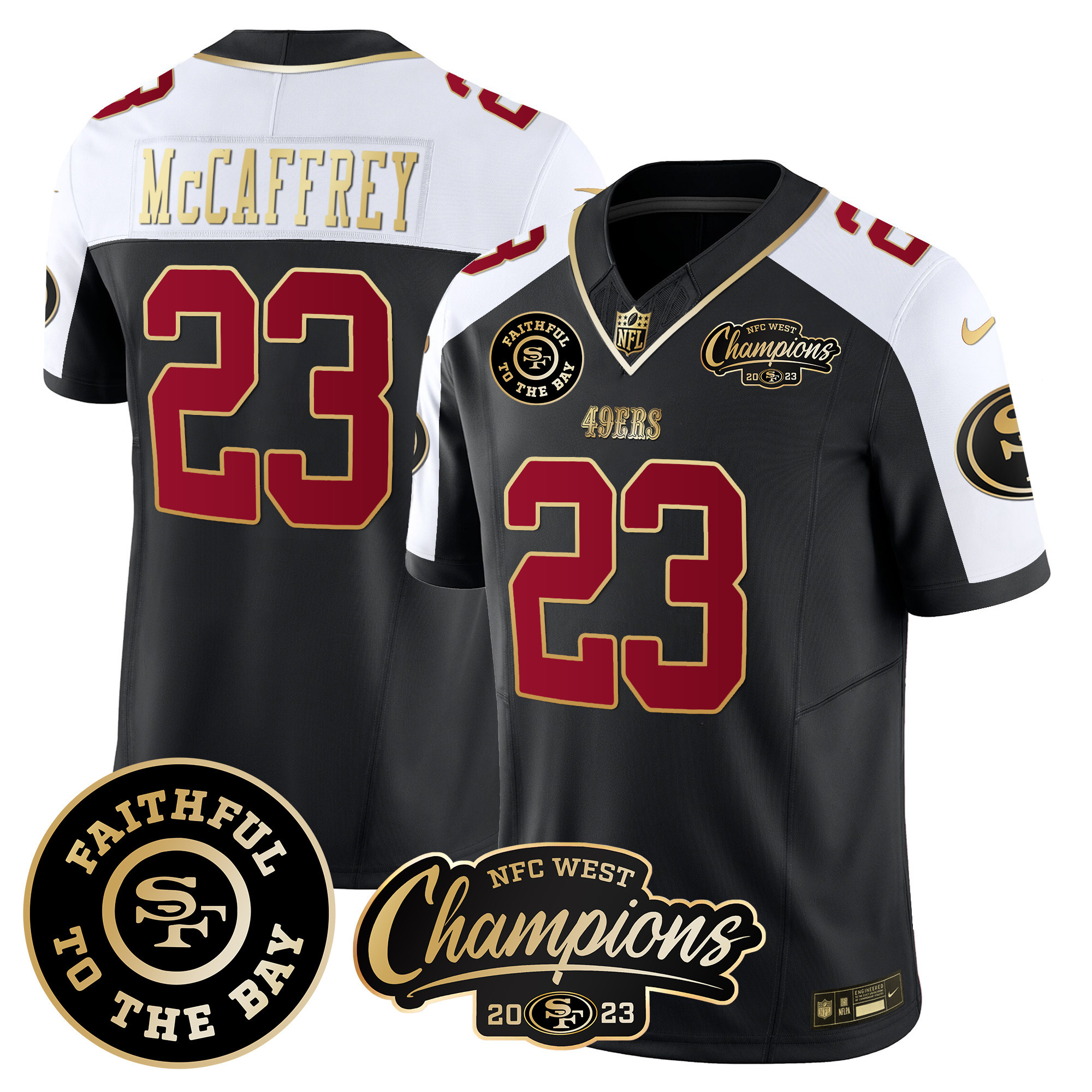 Men's 49ers Faithful & 2023 NFC West Champions Patch Vapor Jersey - All Stitched