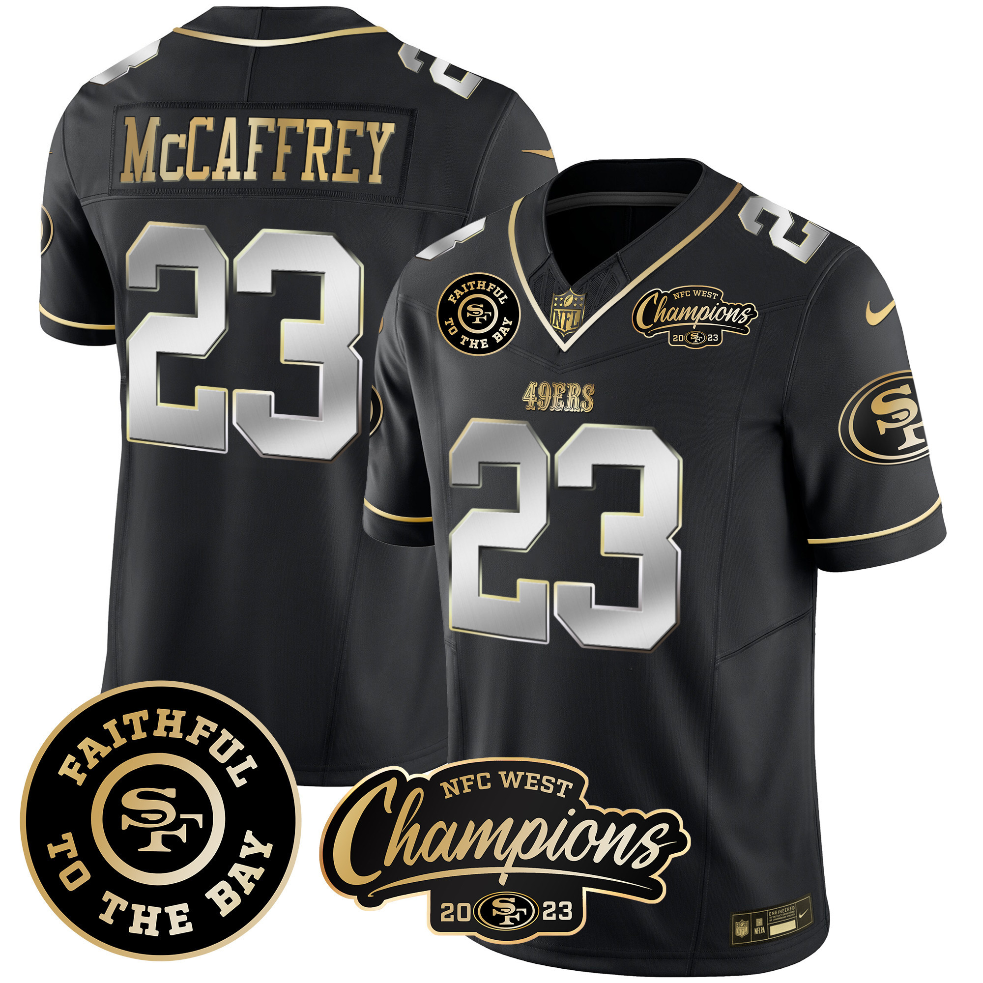Men's 49ers Faithful & 2023 NFC West Champions Patch Vapor Jersey - All Stitched - Image 31