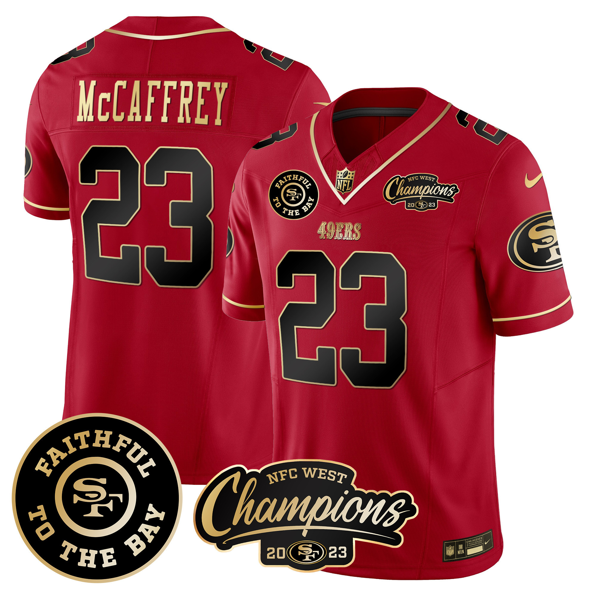 Men's 49ers Faithful & 2023 NFC West Champions Patch Vapor Jersey - All Stitched - Image 21