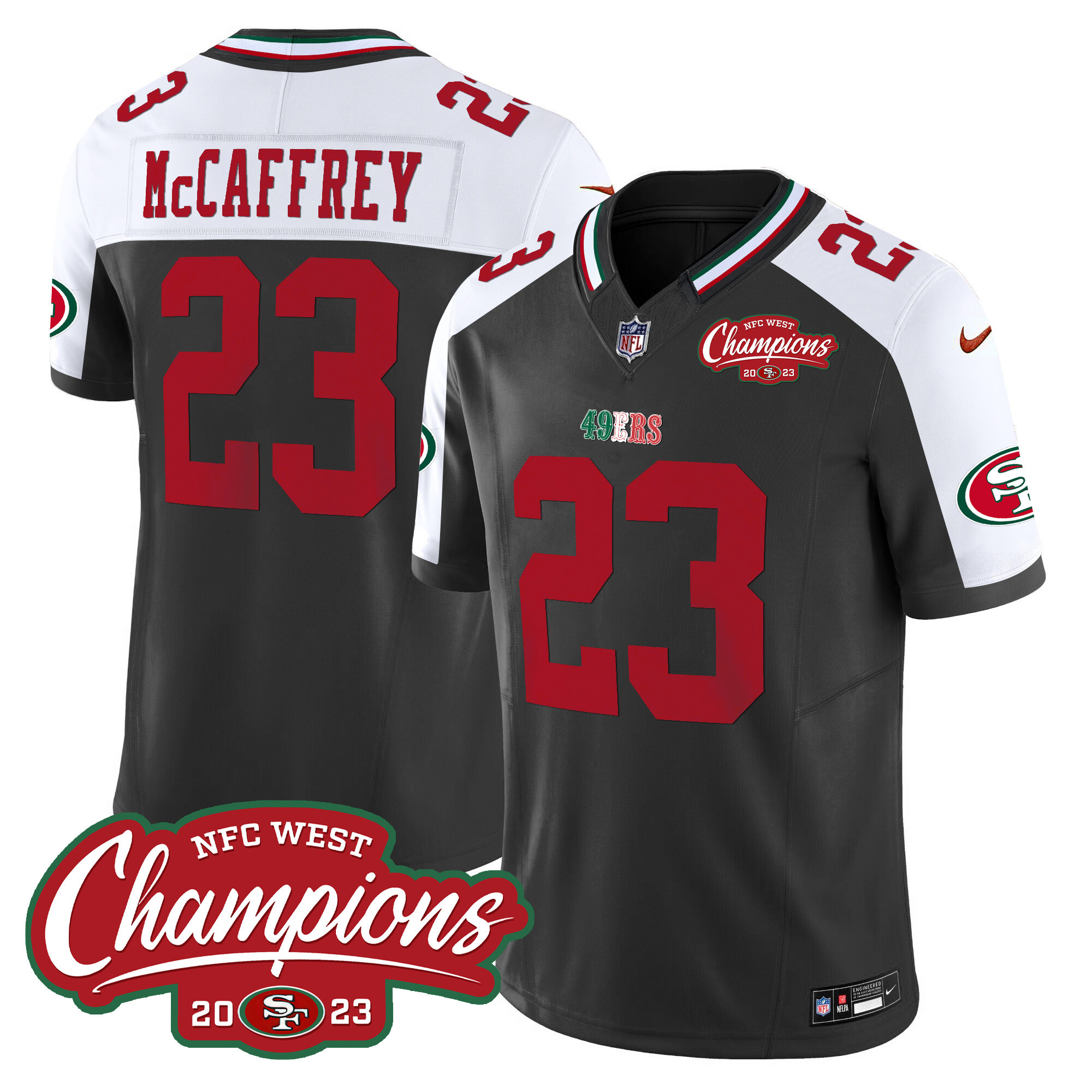 Men's 49ers Mexico 2023 NFC West Champions Patch Vapor Jersey - All Stitched - Image 32
