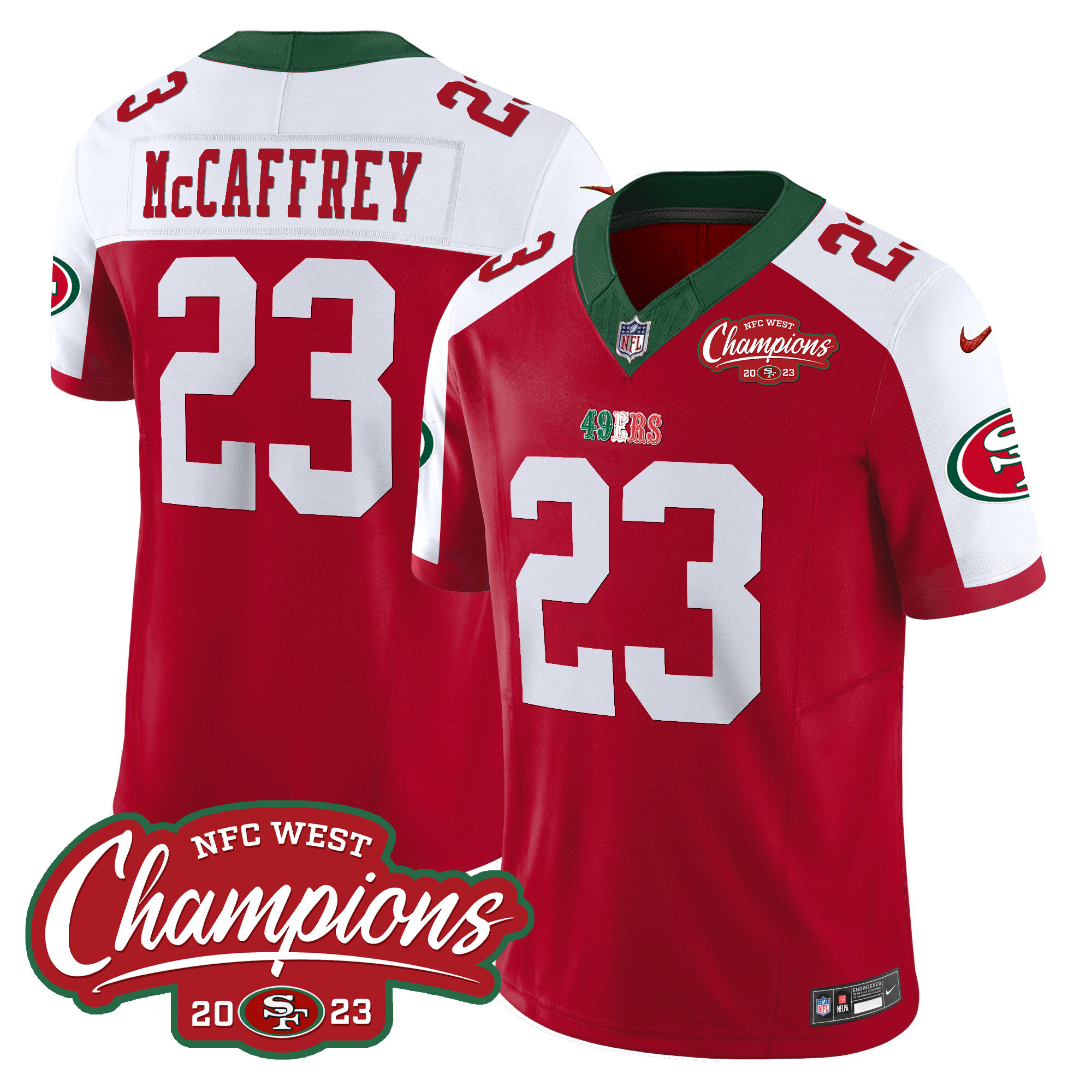 Men's 49ers Mexico 2023 NFC West Champions Patch Vapor Jersey - All Stitched - Image 42