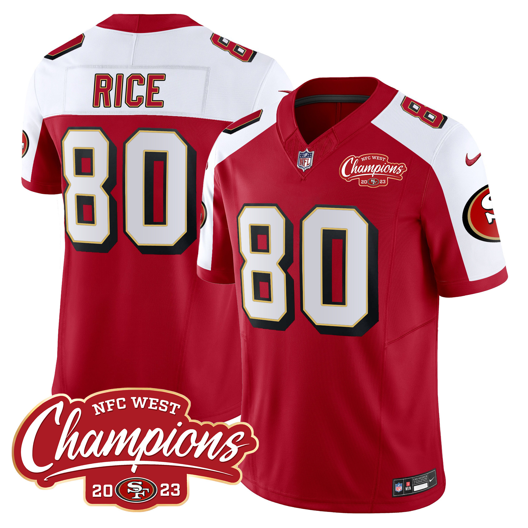 Men's 49ers Throwback NFC West Champions Patch Vapor Jersey - All Stitched - Image 36