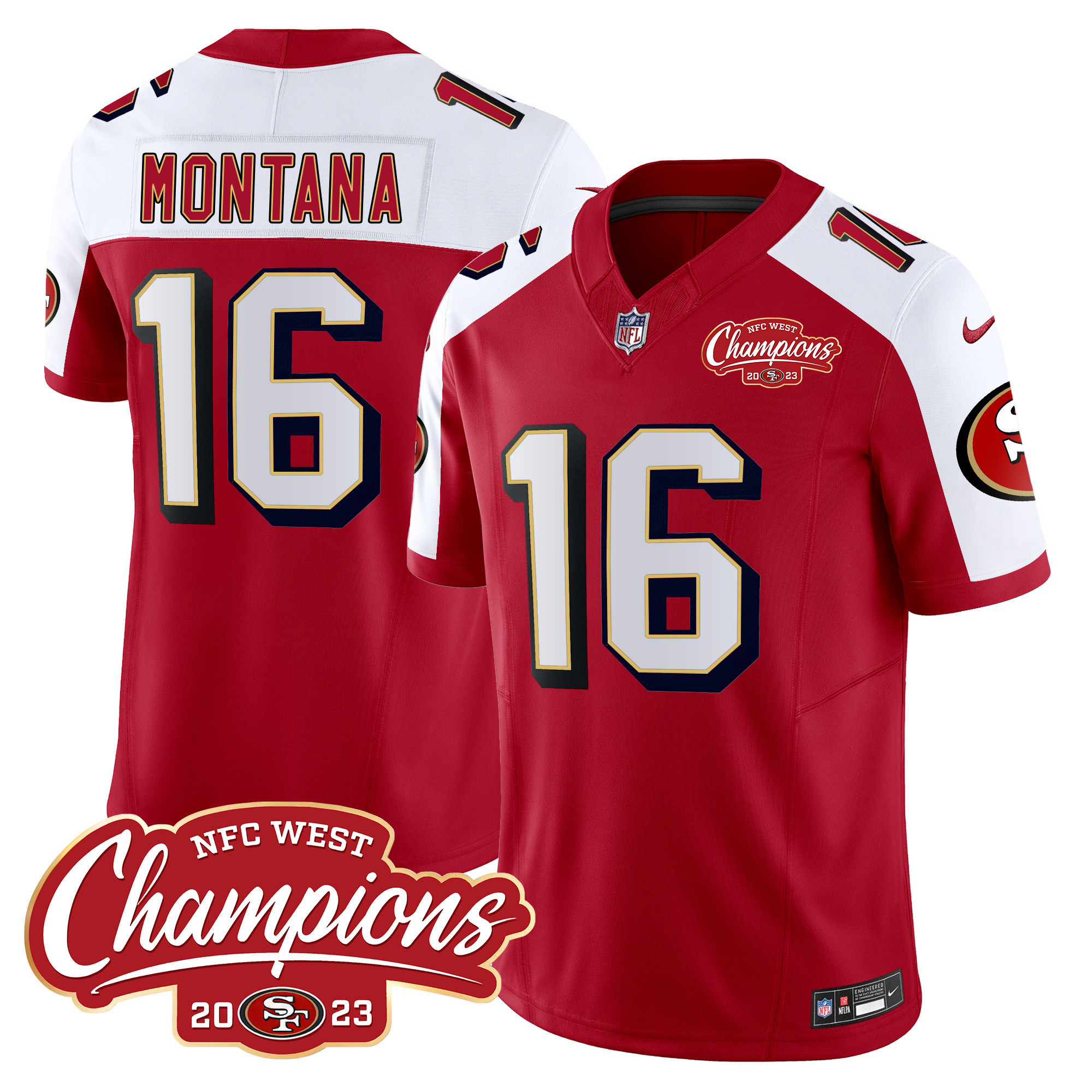 Men's 49ers Throwback NFC West Champions Patch Vapor Jersey - All Stitched - Image 38