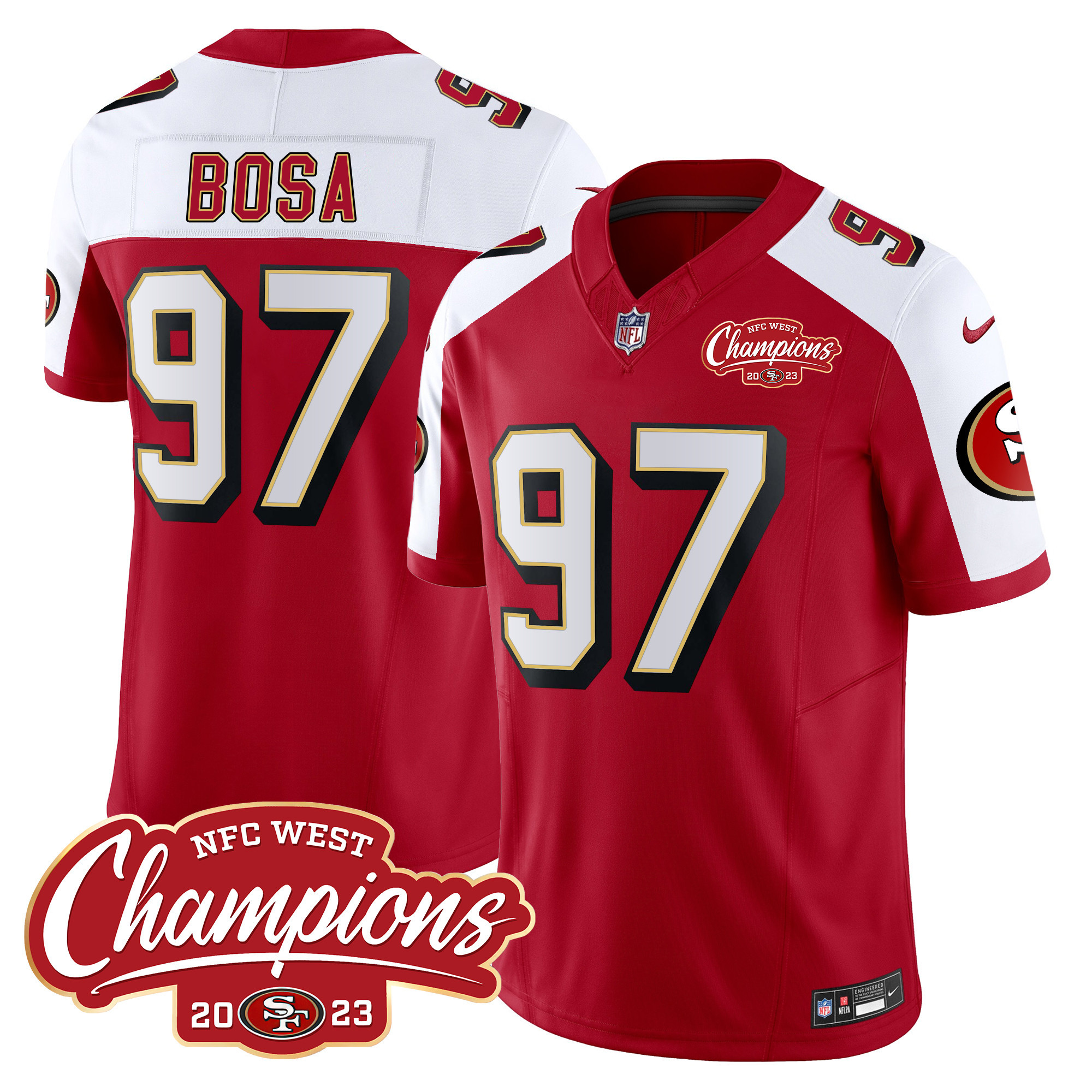 Men's 49ers Throwback NFC West Champions Patch Vapor Jersey - All Stitched - Image 37
