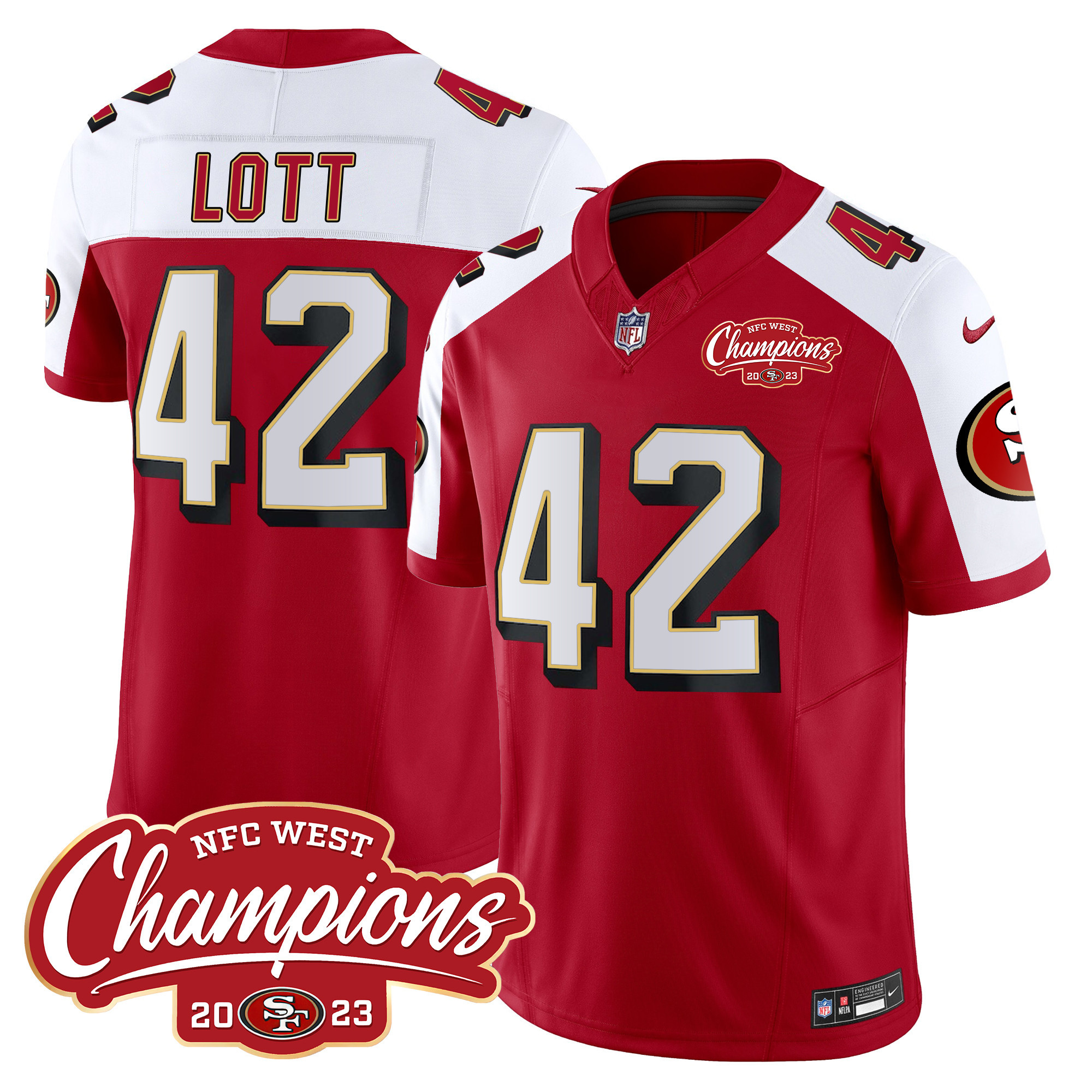 Men's 49ers Throwback NFC West Champions Patch Vapor Jersey - All Stitched - Image 39