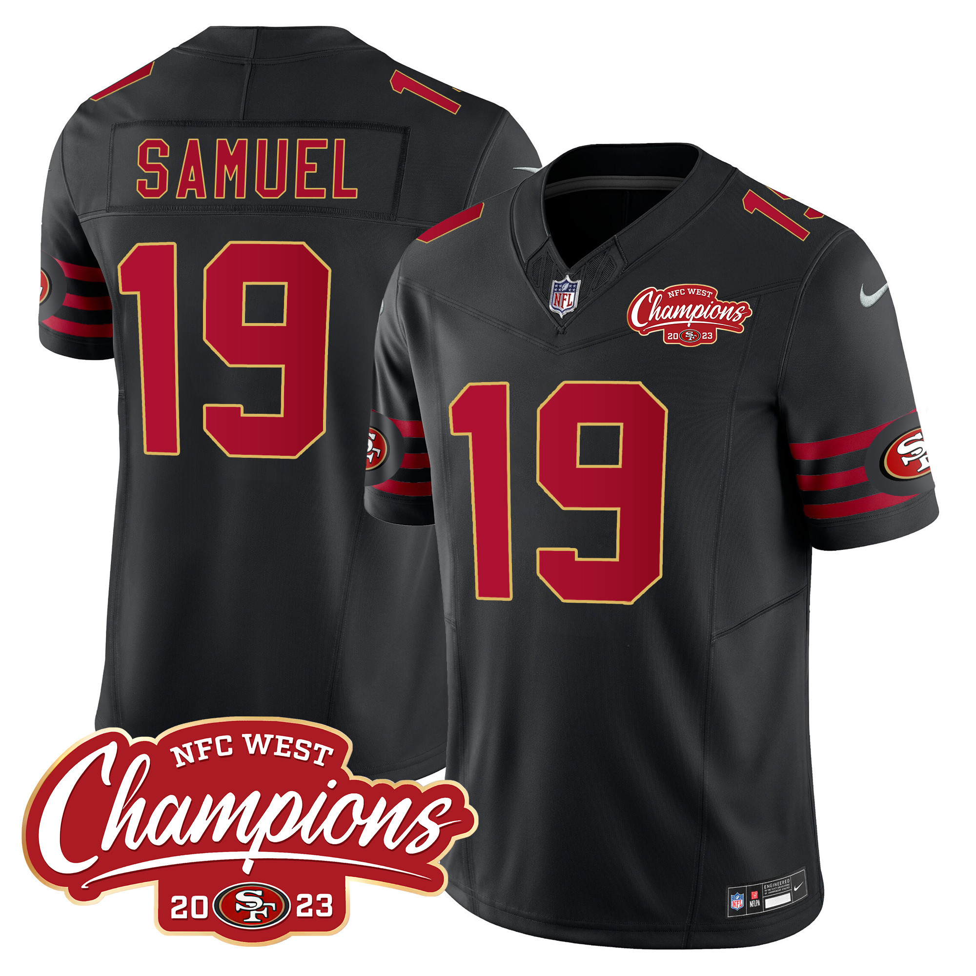 Men's 49ers Throwback NFC West Champions Patch Vapor Jersey - All Stitched - Image 22