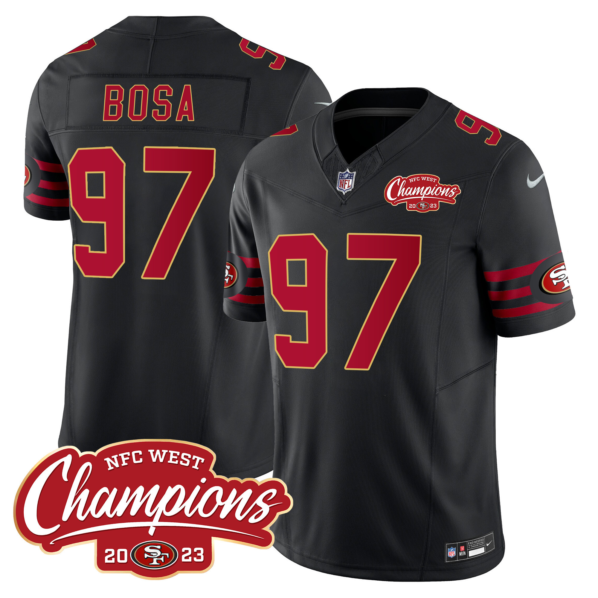 Men's 49ers Throwback NFC West Champions Patch Vapor Jersey - All Stitched - Image 27