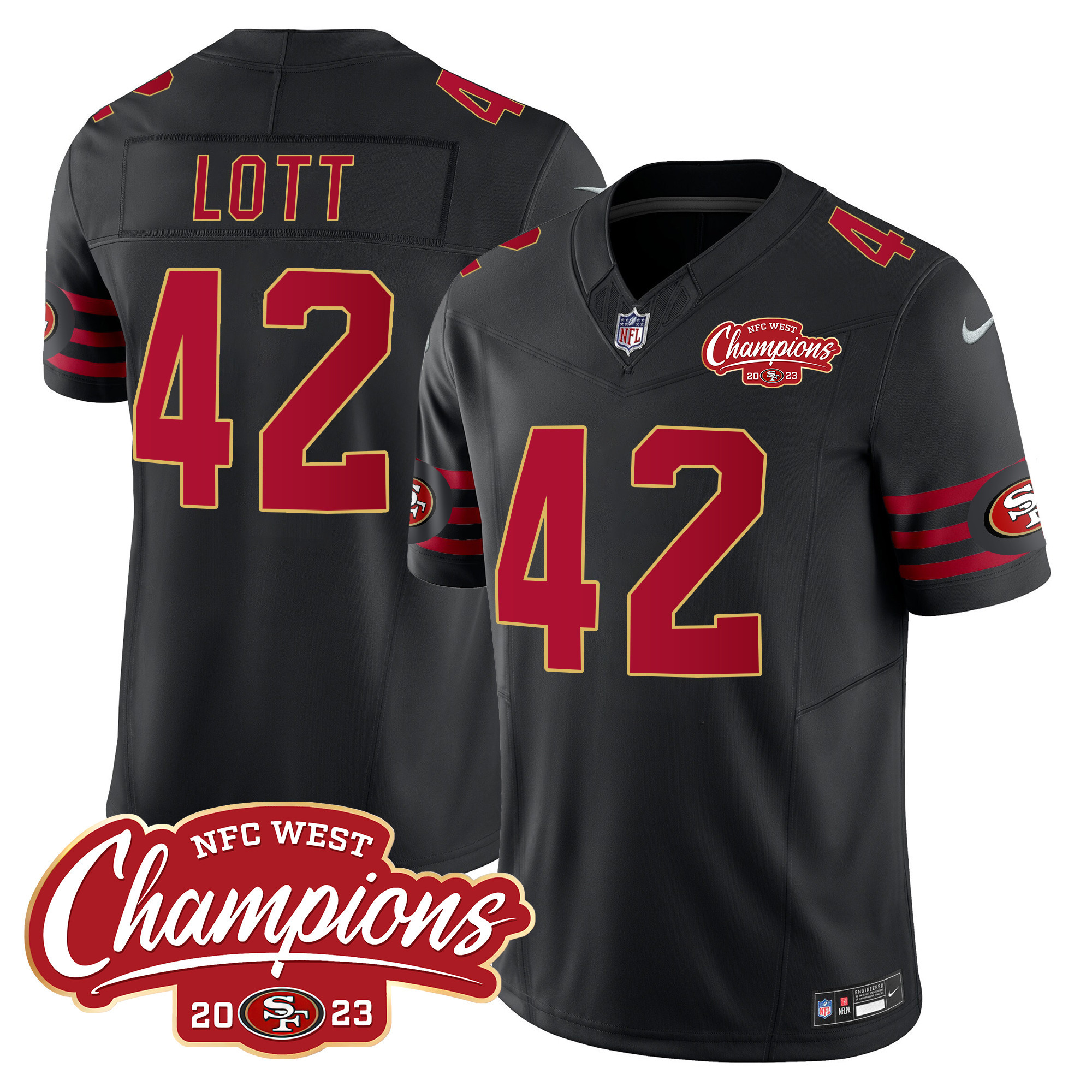 Men's 49ers Throwback NFC West Champions Patch Vapor Jersey - All Stitched - Image 29