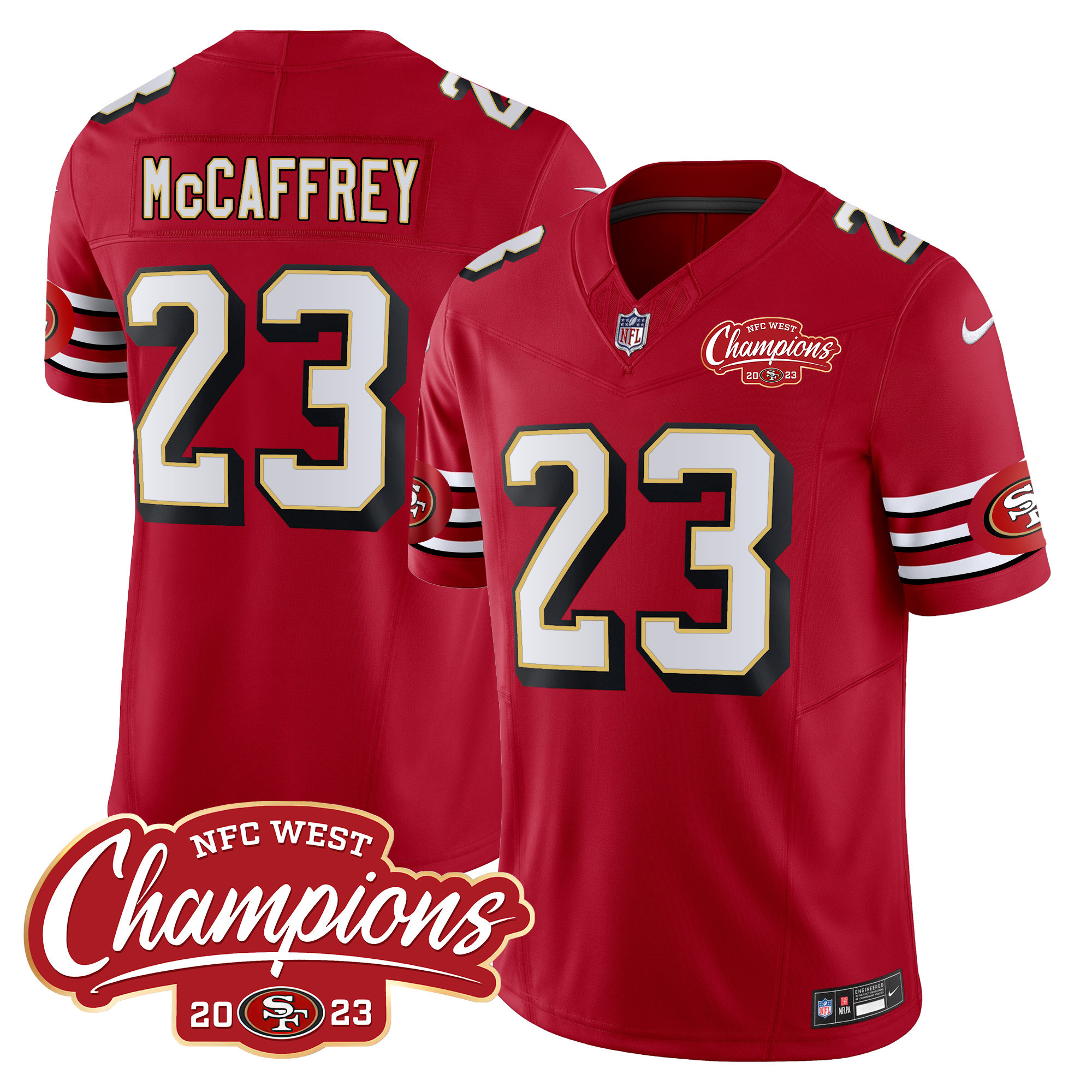 Men's 49ers Throwback NFC West Champions Patch Vapor Jersey - All Stitched