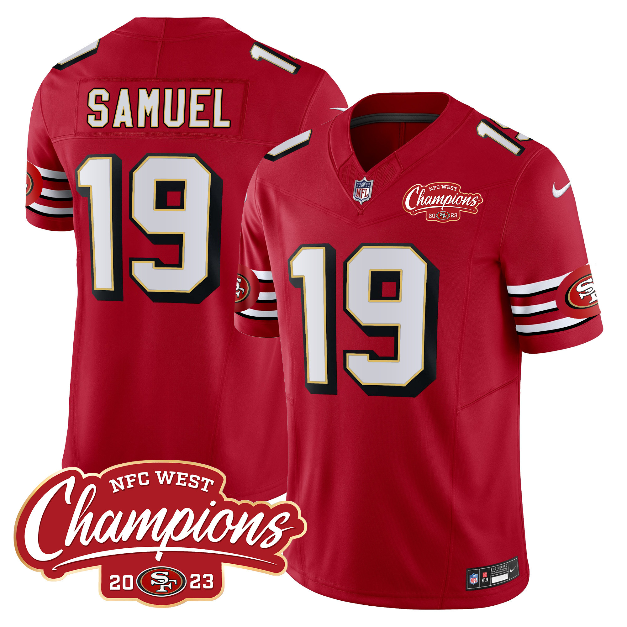 Men's 49ers Throwback NFC West Champions Patch Vapor Jersey - All Stitched - Image 2