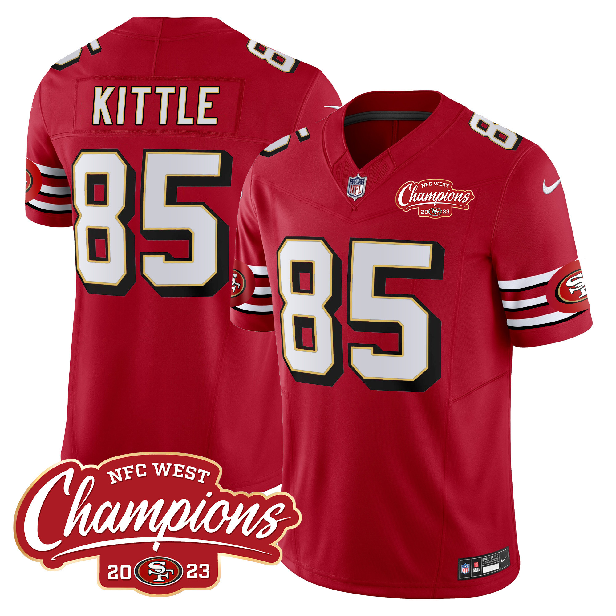 Men's 49ers Throwback NFC West Champions Patch Vapor Jersey - All Stitched - Image 4