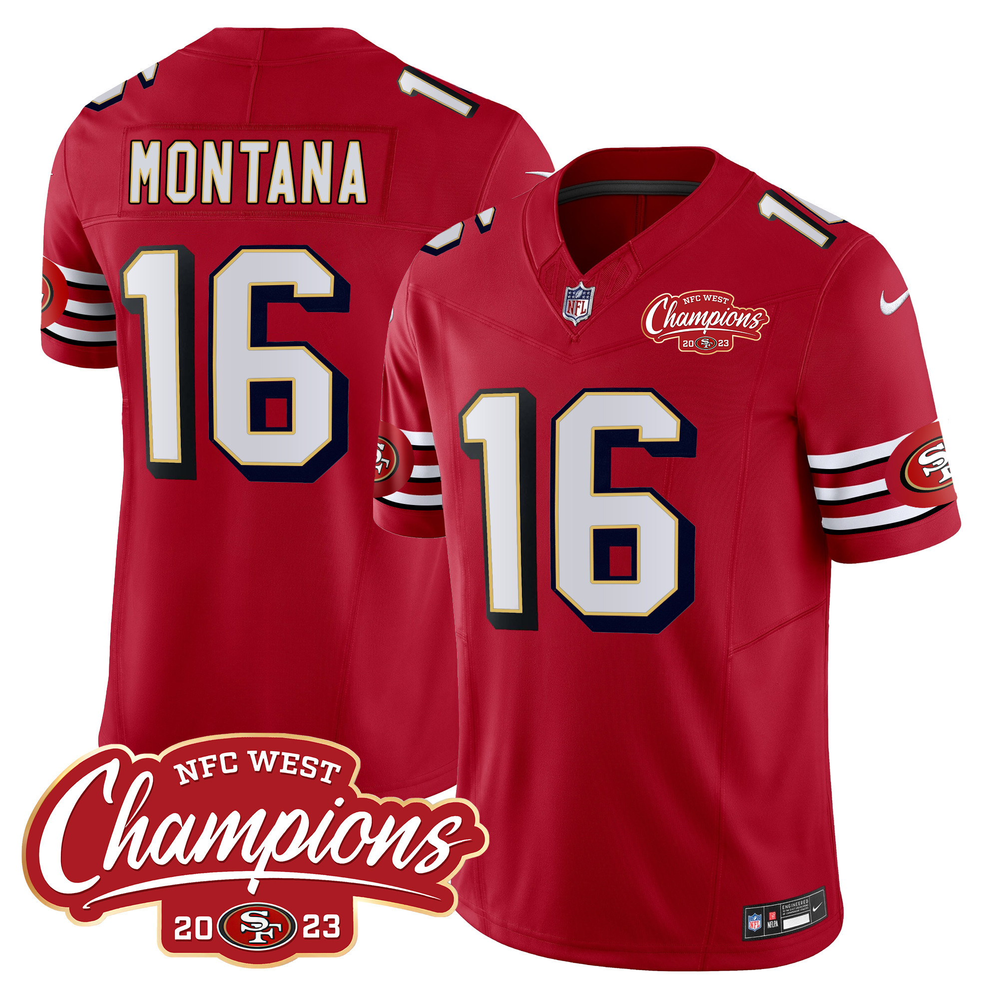 Men's 49ers Throwback NFC West Champions Patch Vapor Jersey - All Stitched - Image 8