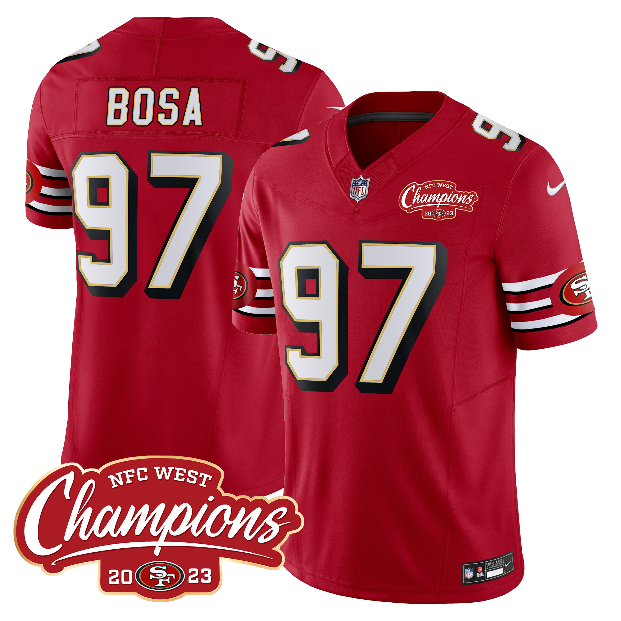 Men's 49ers Throwback NFC West Champions Patch Vapor Jersey - All Stitched - Image 7