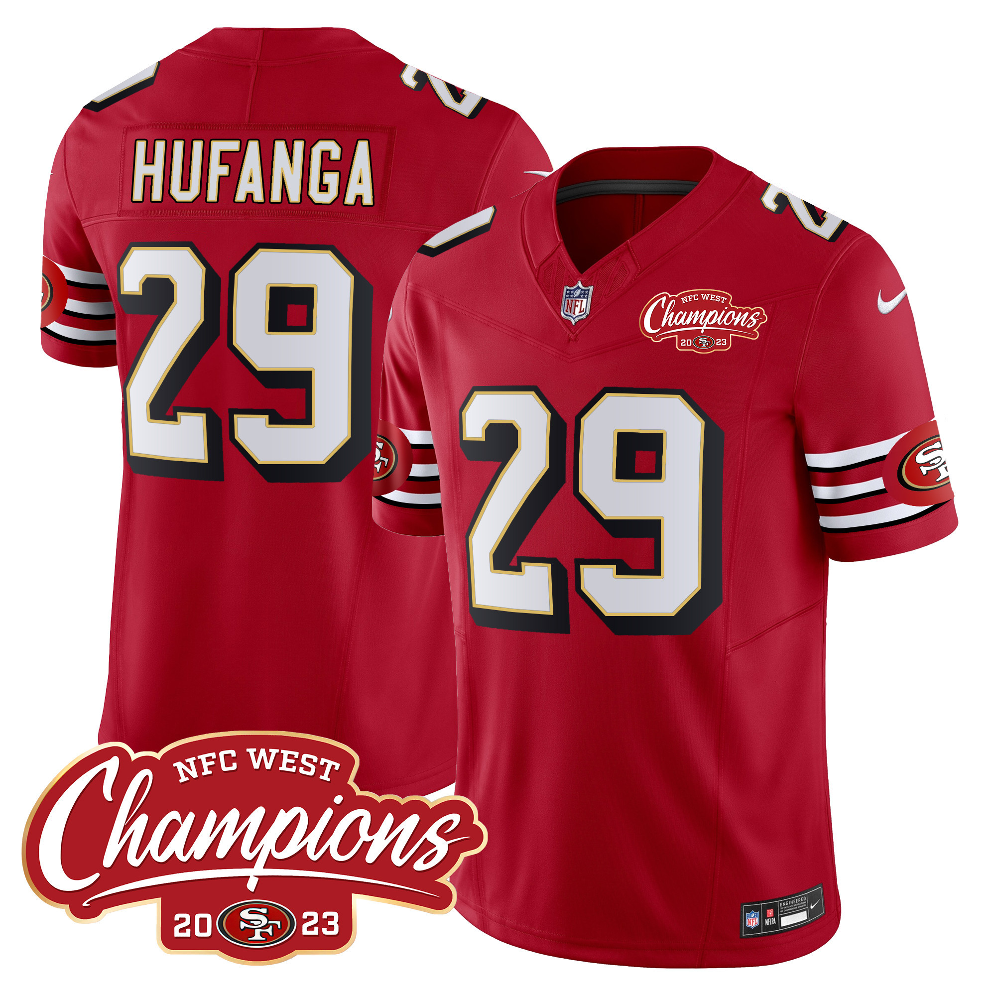 Men's 49ers Throwback NFC West Champions Patch Vapor Jersey - All Stitched - Image 10