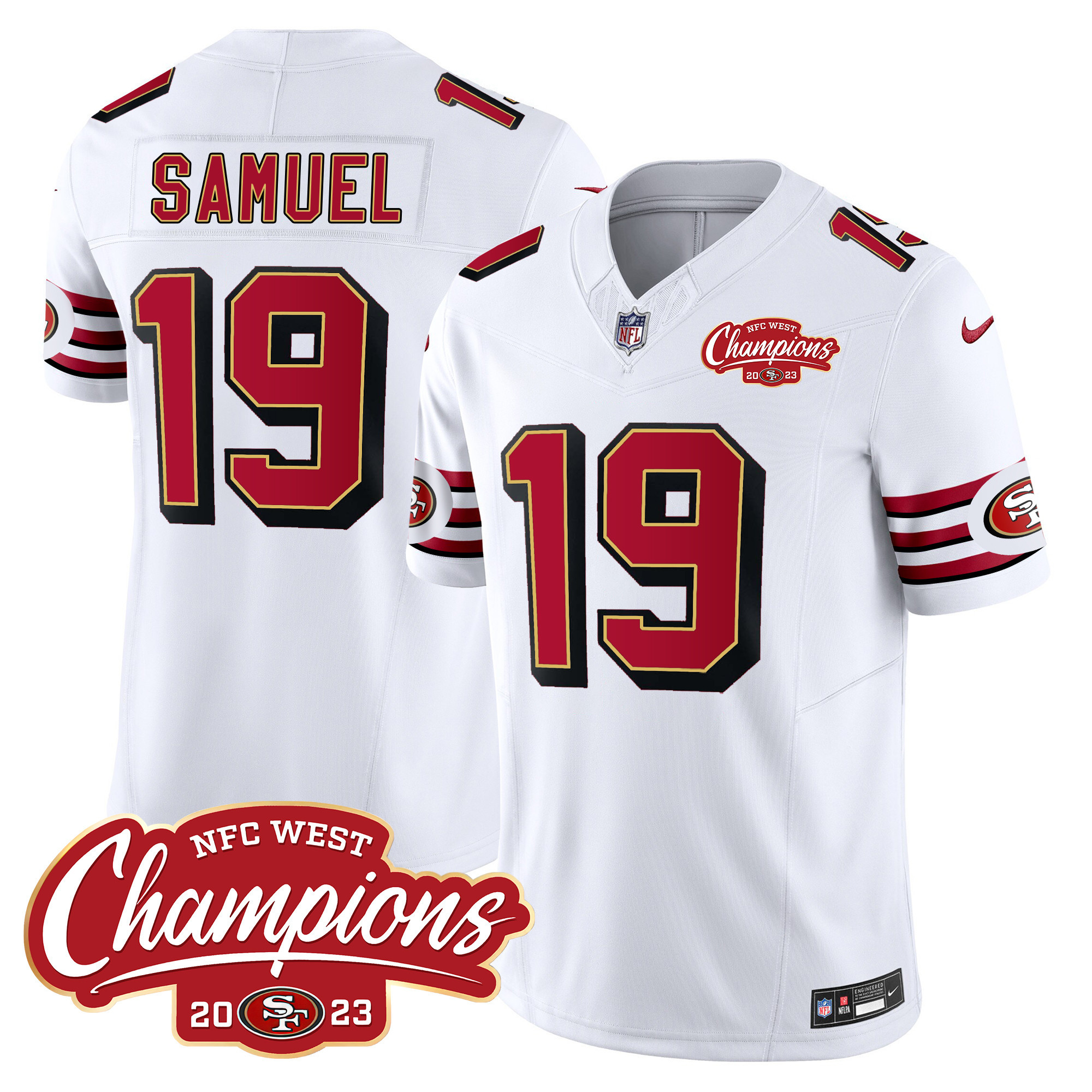 Men's 49ers Throwback NFC West Champions Patch Vapor Jersey - All Stitched - Image 12