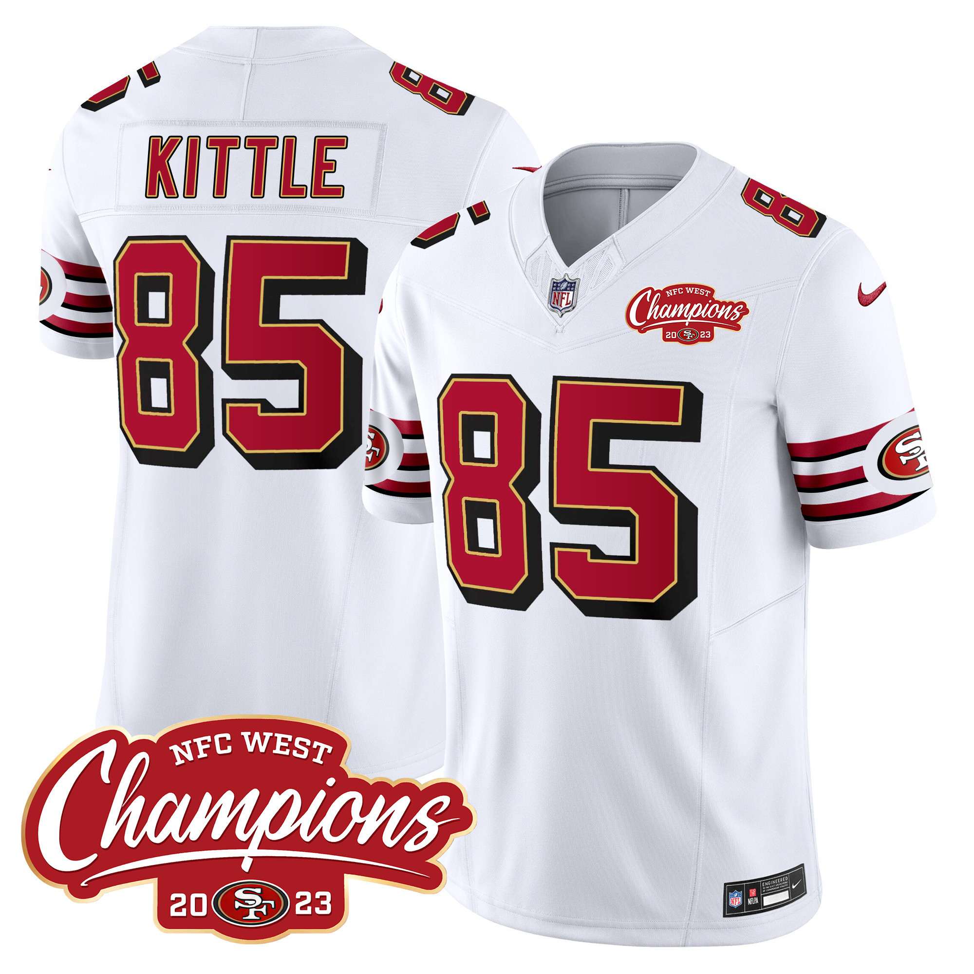 Men's 49ers Throwback NFC West Champions Patch Vapor Jersey - All Stitched - Image 14
