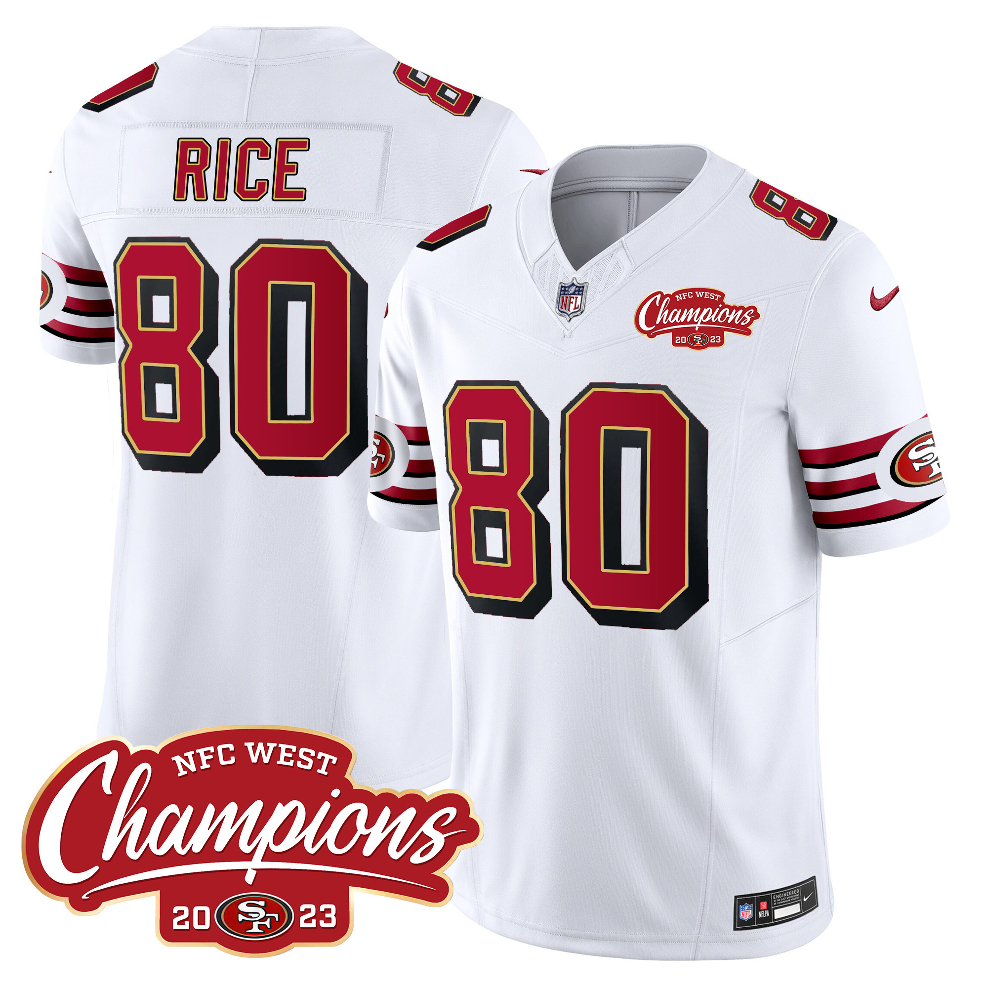 Men's 49ers Throwback NFC West Champions Patch Vapor Jersey - All Stitched - Image 16