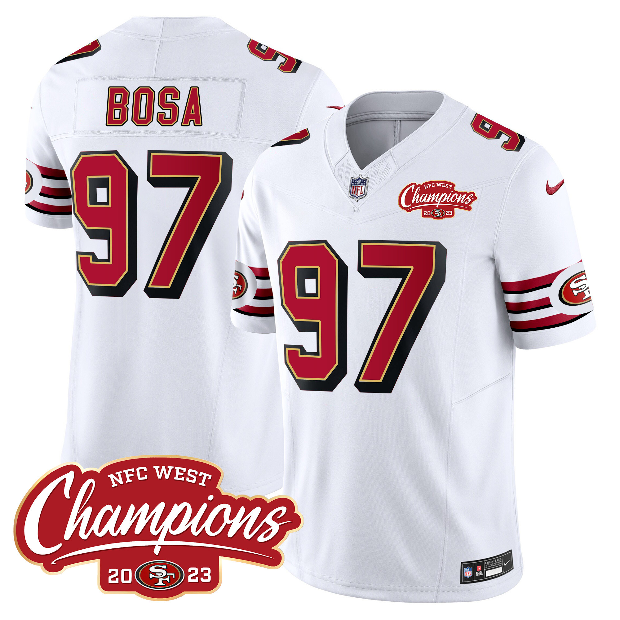 Men's 49ers Throwback NFC West Champions Patch Vapor Jersey - All Stitched - Image 17