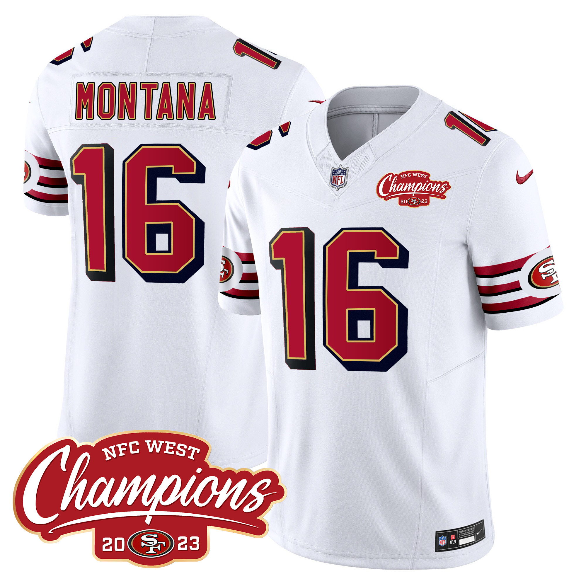 Men's 49ers Throwback NFC West Champions Patch Vapor Jersey - All Stitched - Image 18