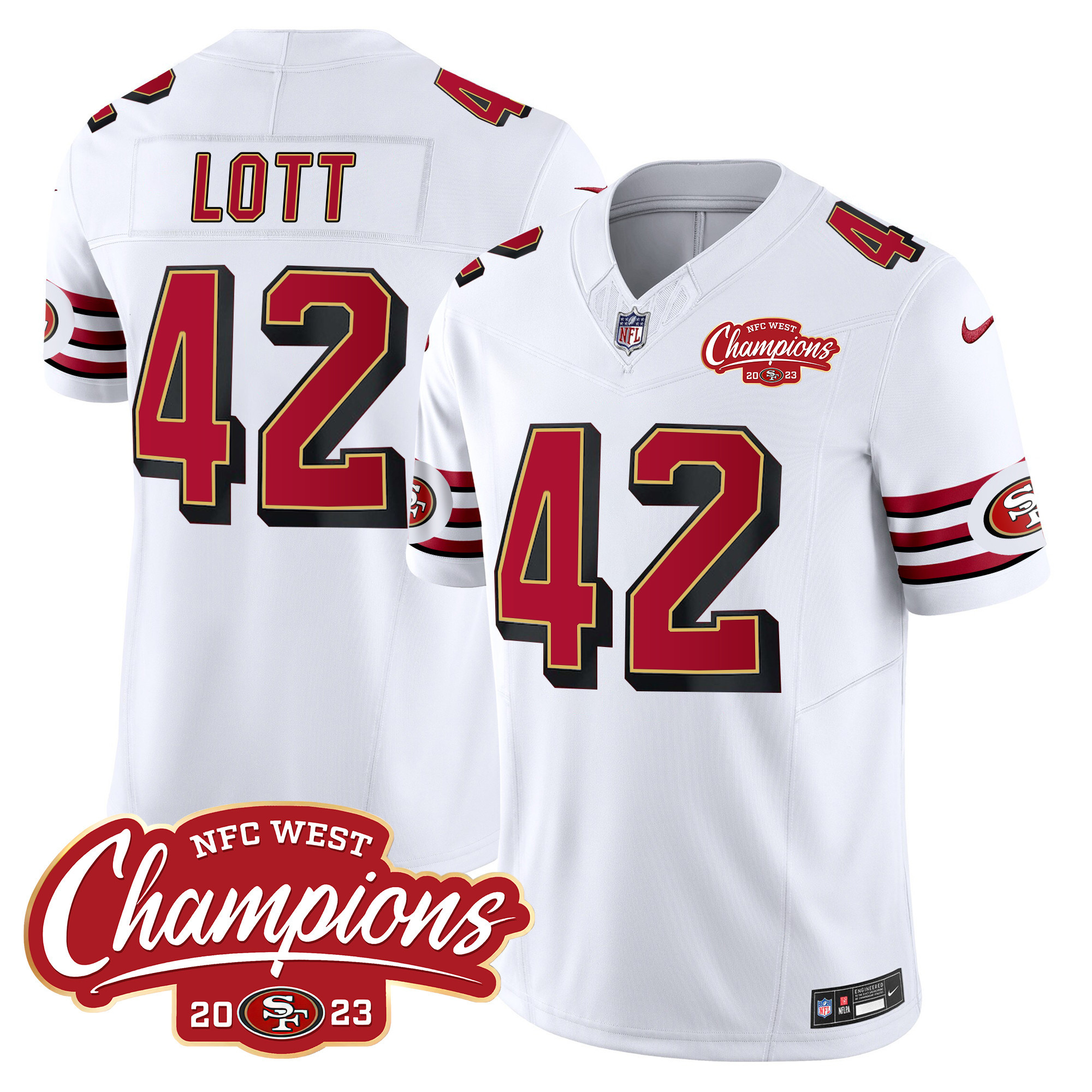 Men's 49ers Throwback NFC West Champions Patch Vapor Jersey - All Stitched - Image 19