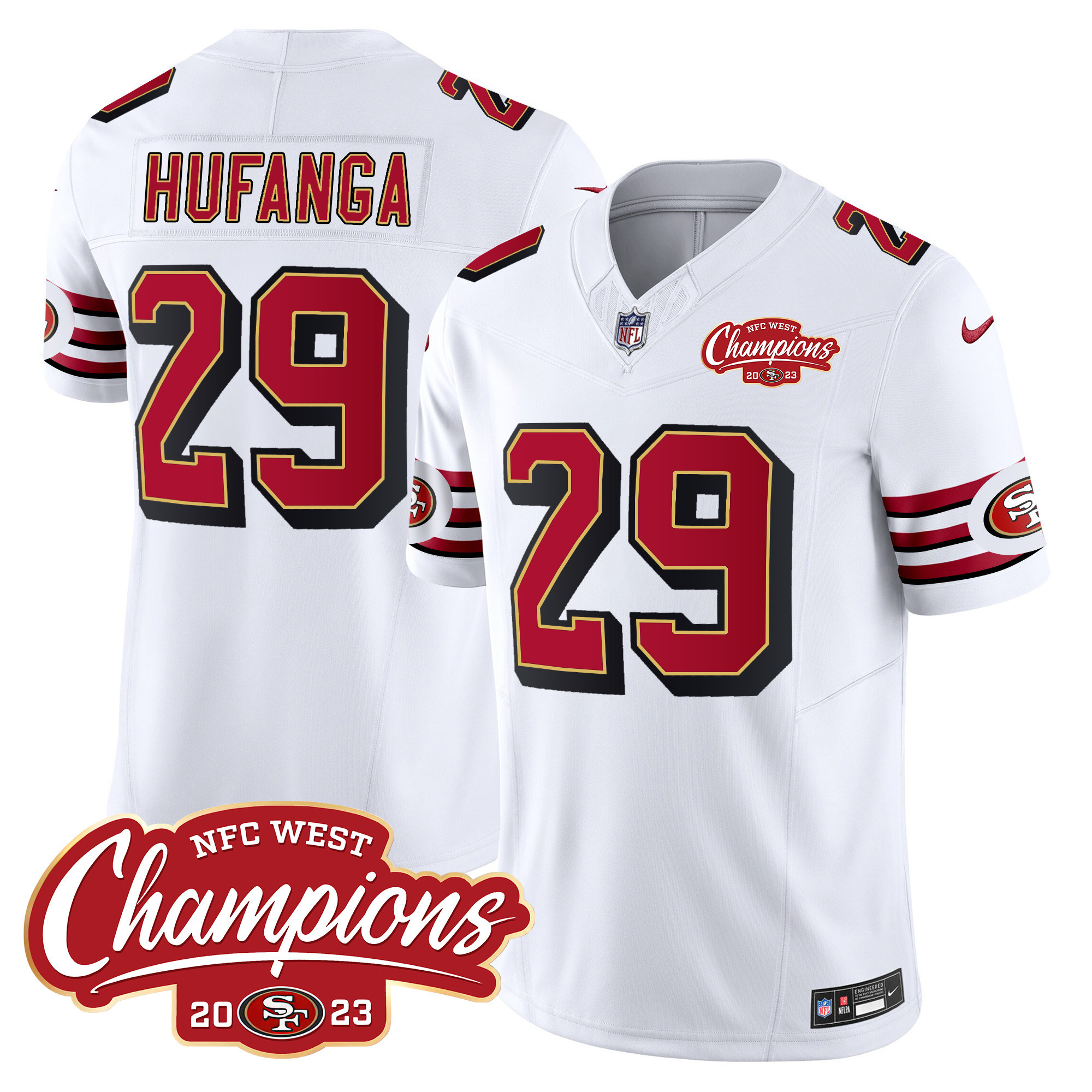 Men's 49ers Throwback NFC West Champions Patch Vapor Jersey - All Stitched - Image 20